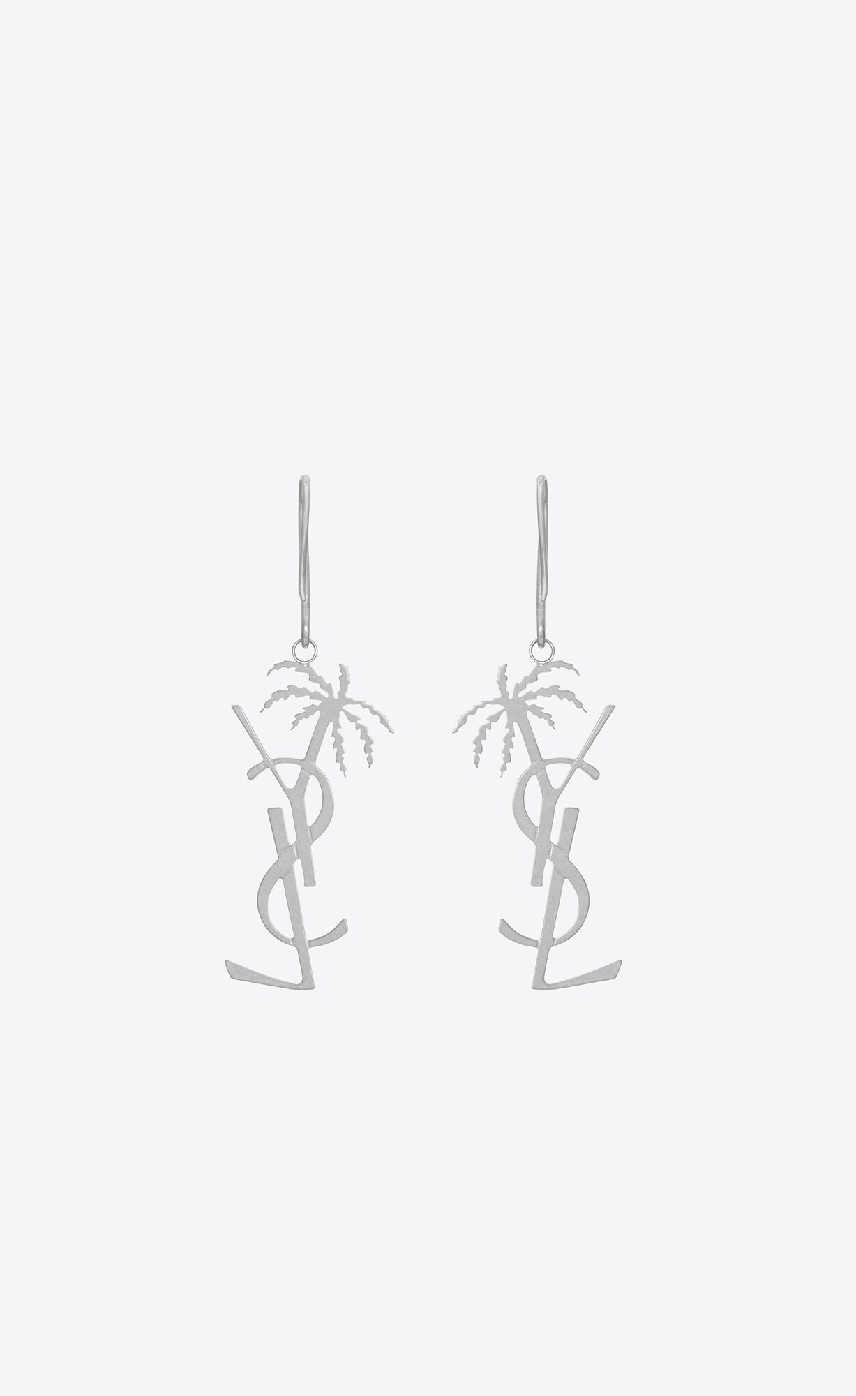 YSL Cassandre Palm Earrings In Metal Mirror | 06149-TCQX