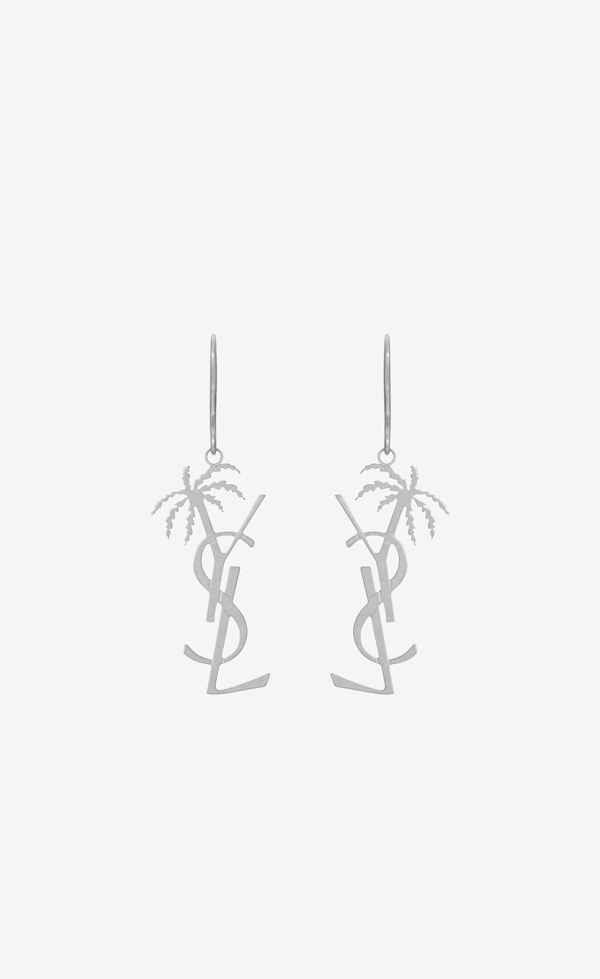 YSL Cassandre Palm Earrings In Metal Mirror | 06149-TCQX