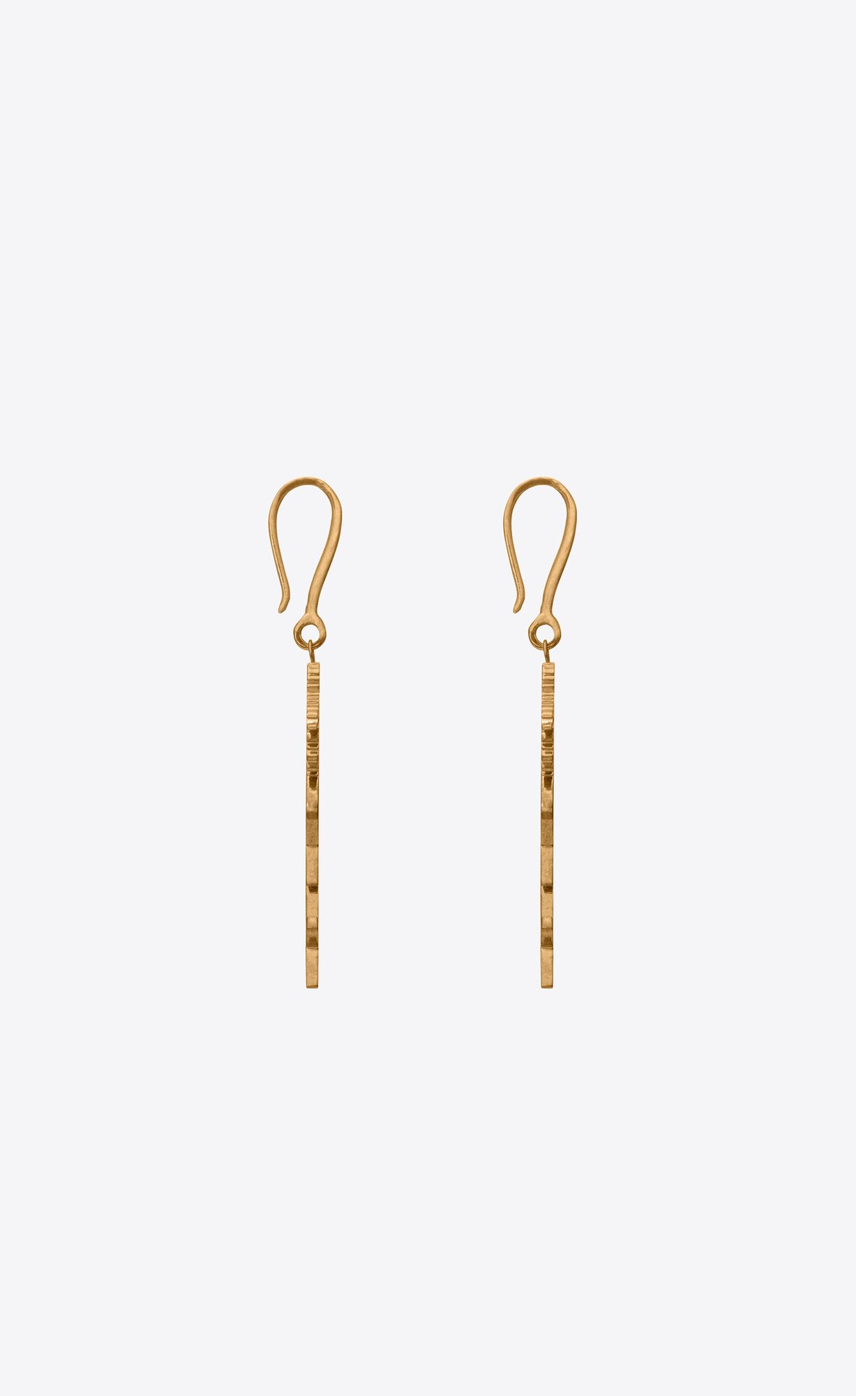 YSL Cassandre Palm Earrings In Metal Zlate | 74013-UZMI