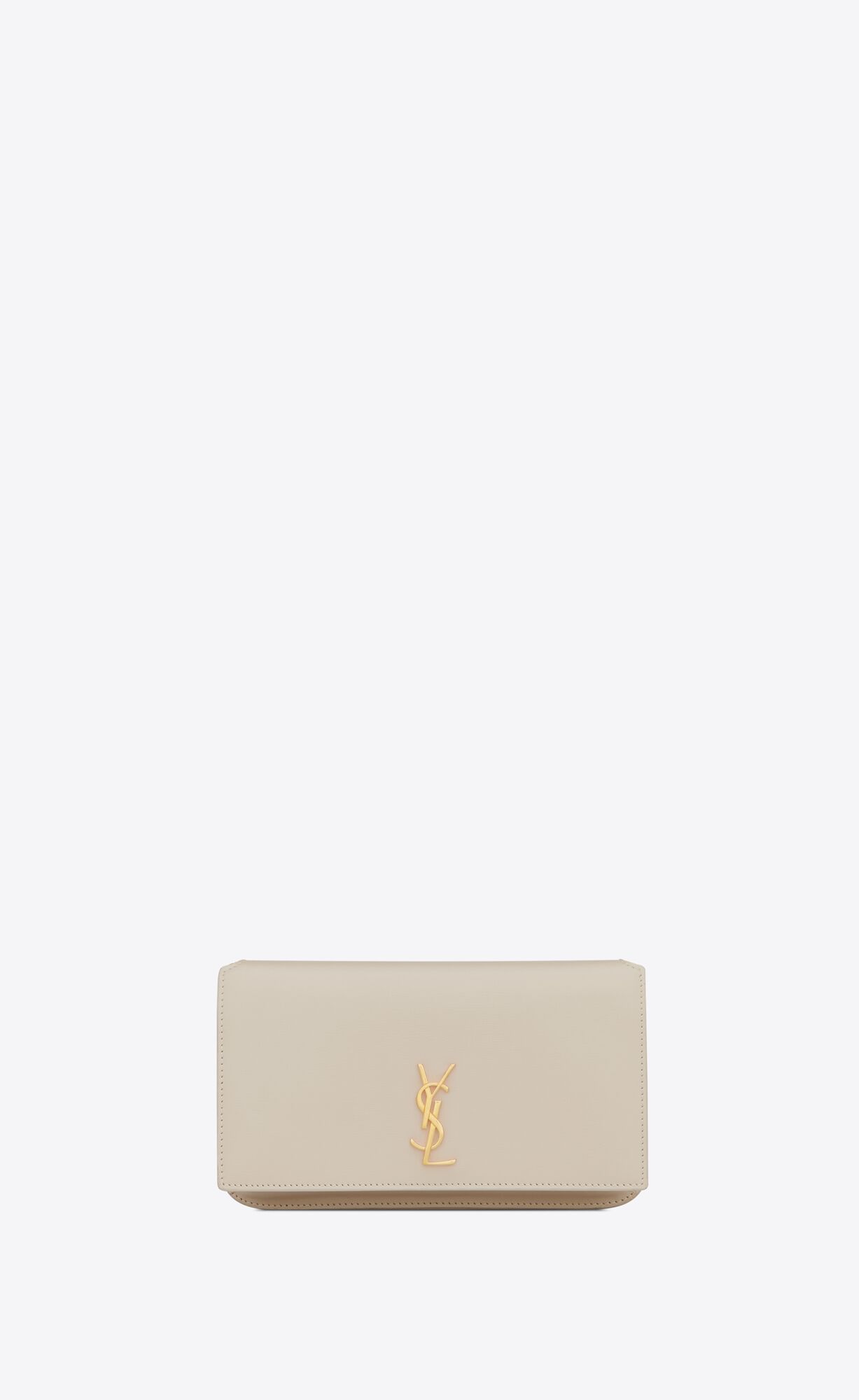 YSL Cassandre Phone Holder With Remienkove In Smooth Kozene Blanc Vintage | 10479-NHDW