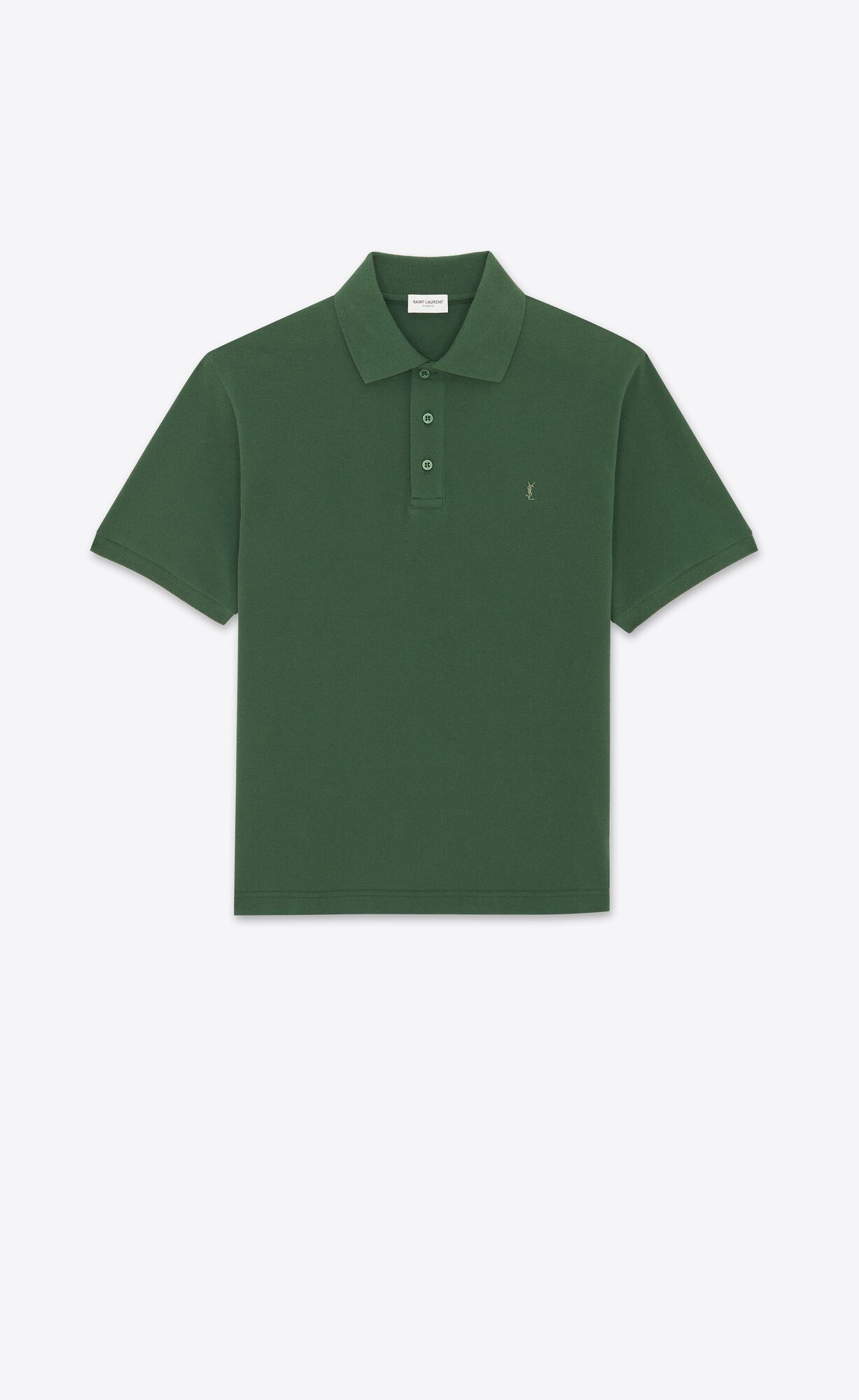 YSL Cassandre Polo Shirt In Bavlnene Piqué Vert Fonce | 31756-OGPI