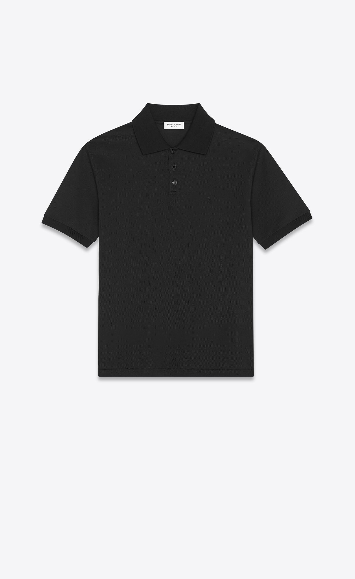 YSL Cassandre Polo Shirt In Bavlnene Piqué Čierne | 54962-HNSQ