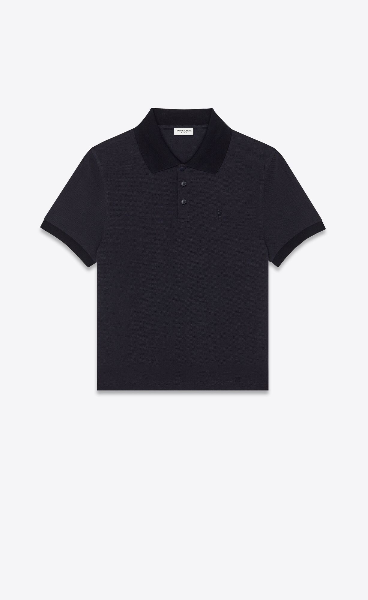 YSL Cassandre Polo Shirt In Bavlnene Piqué Námornícka Modrá | 81029-DQYF