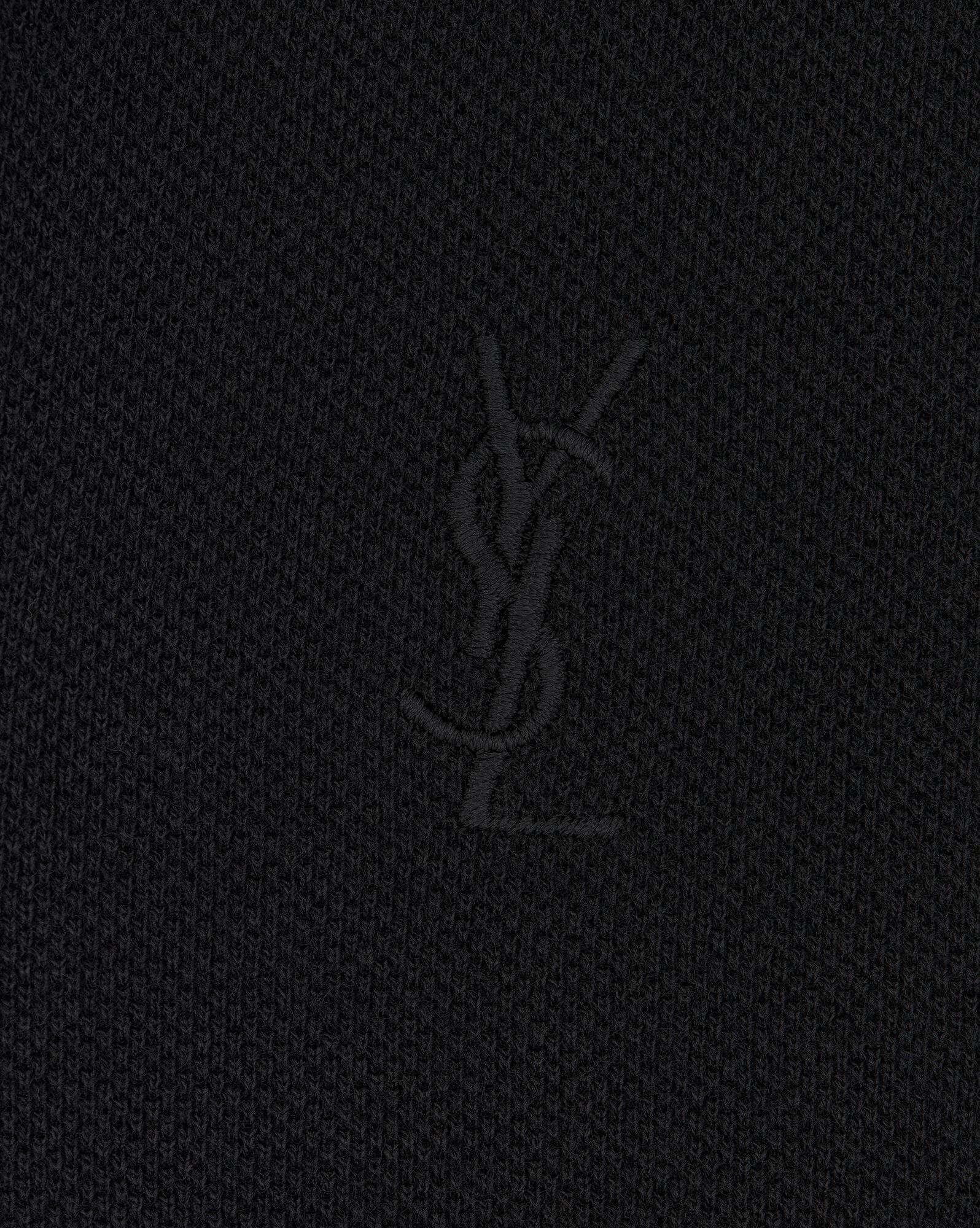 YSL Cassandre Polo Shirt Noir Craie | 43902-JZTB