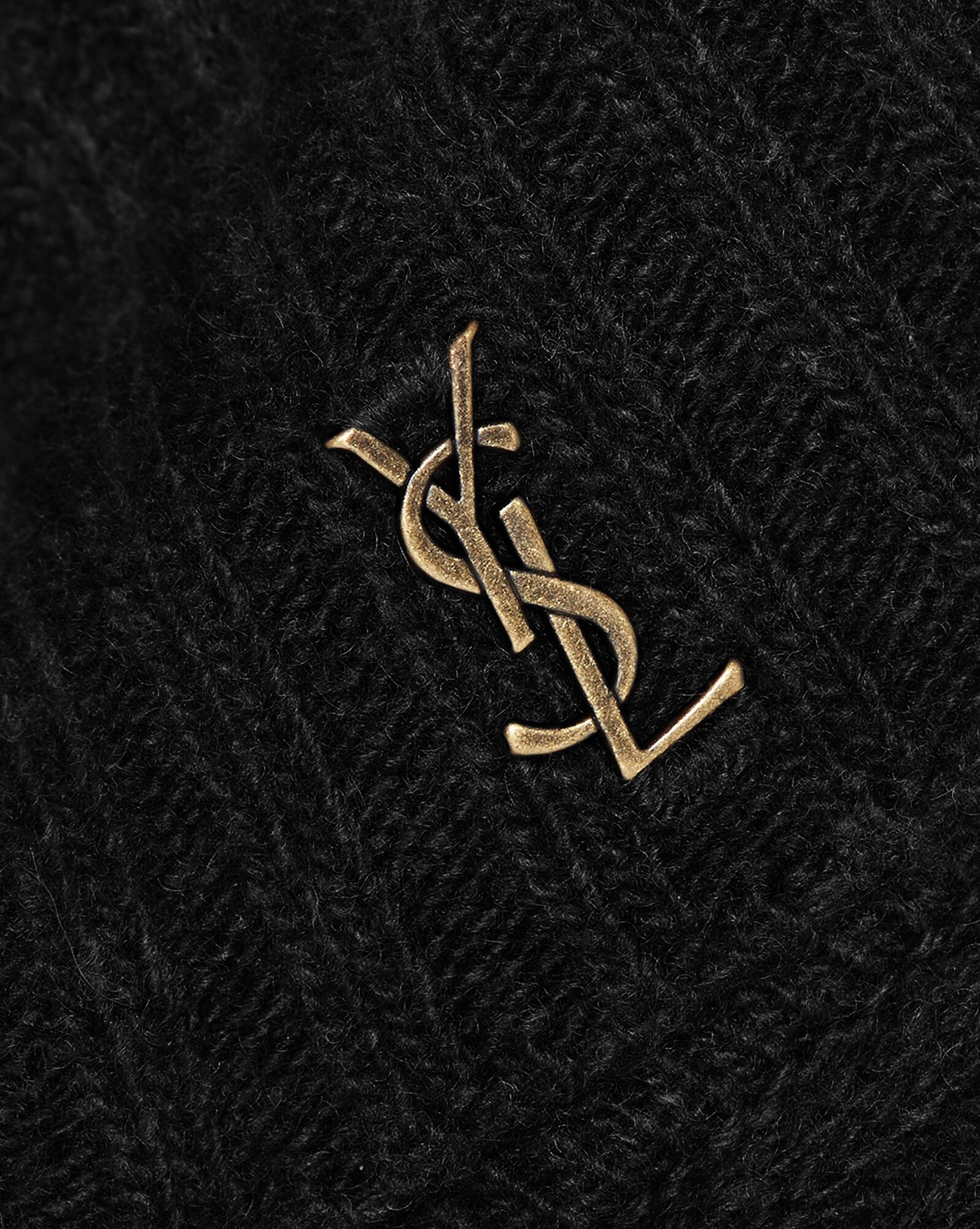 YSL Cassandre Rebrovaný Turtleneck Svetrove Saty In Vlna And Cashmere Čierne | 92576-CNZU