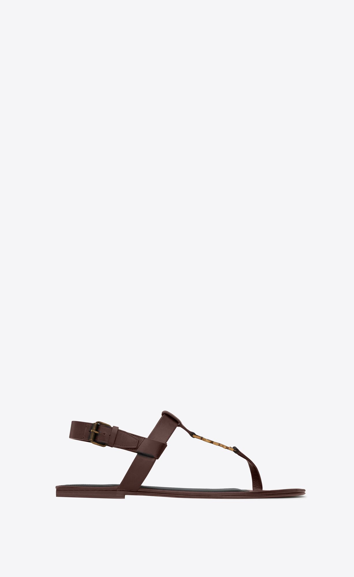 YSL Cassandre Sandals In Smooth Kozene Tmavo Čokoláda | 25340-UNAO