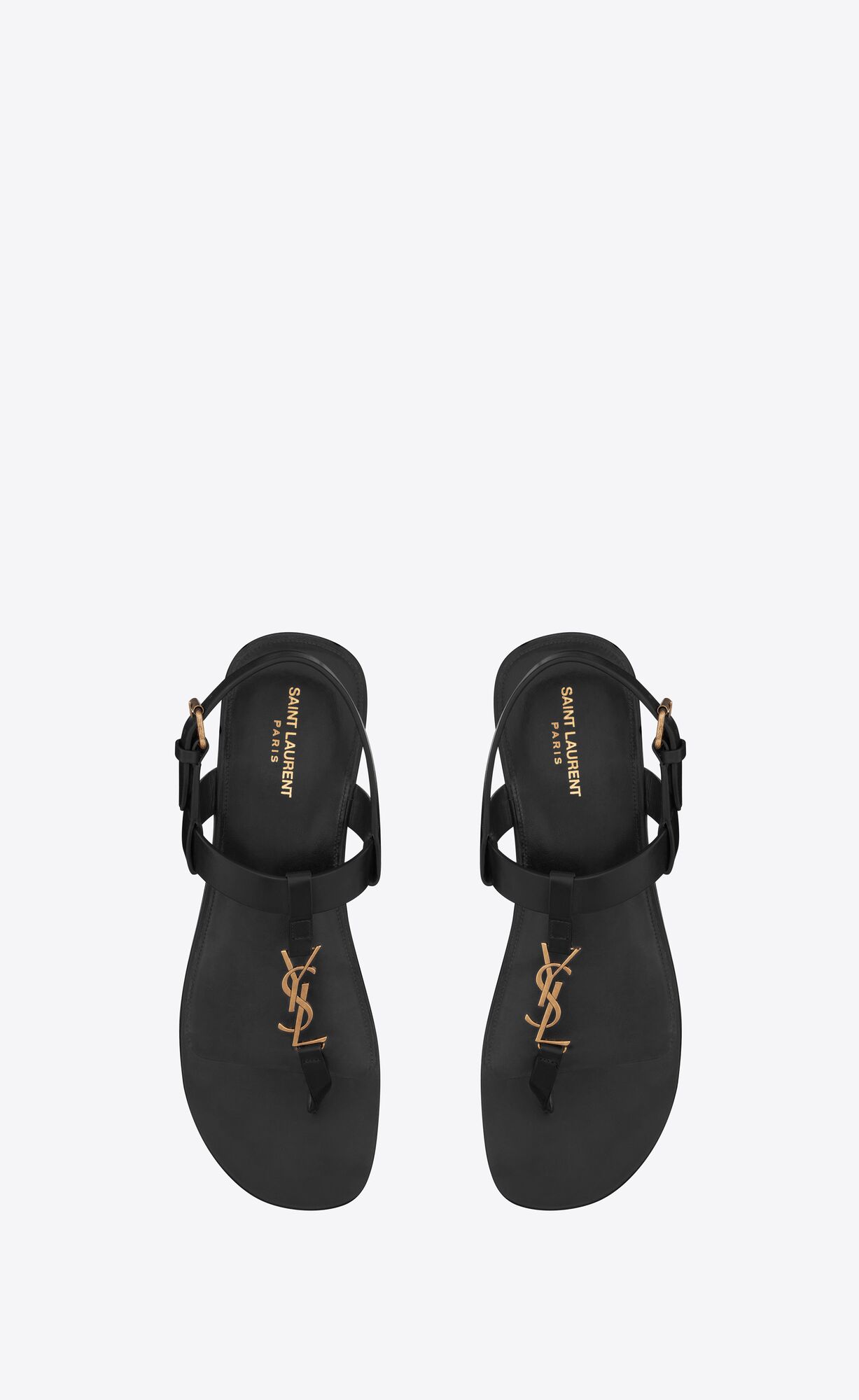 YSL Cassandre Sandals In Smooth Kozene Čierne | 06125-UPTJ