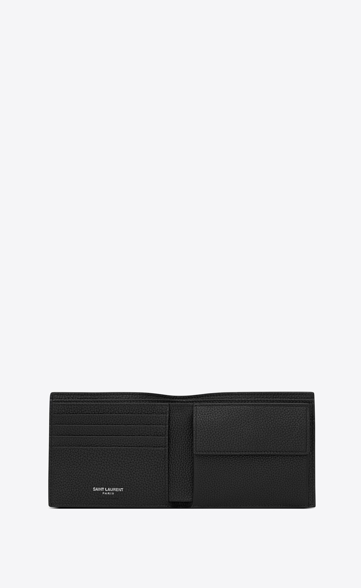 YSL Cassandre Shadow Saint Laurent East/West Wallet With Coin Purse In Grained Kozene Čierne | 15734-BHDF