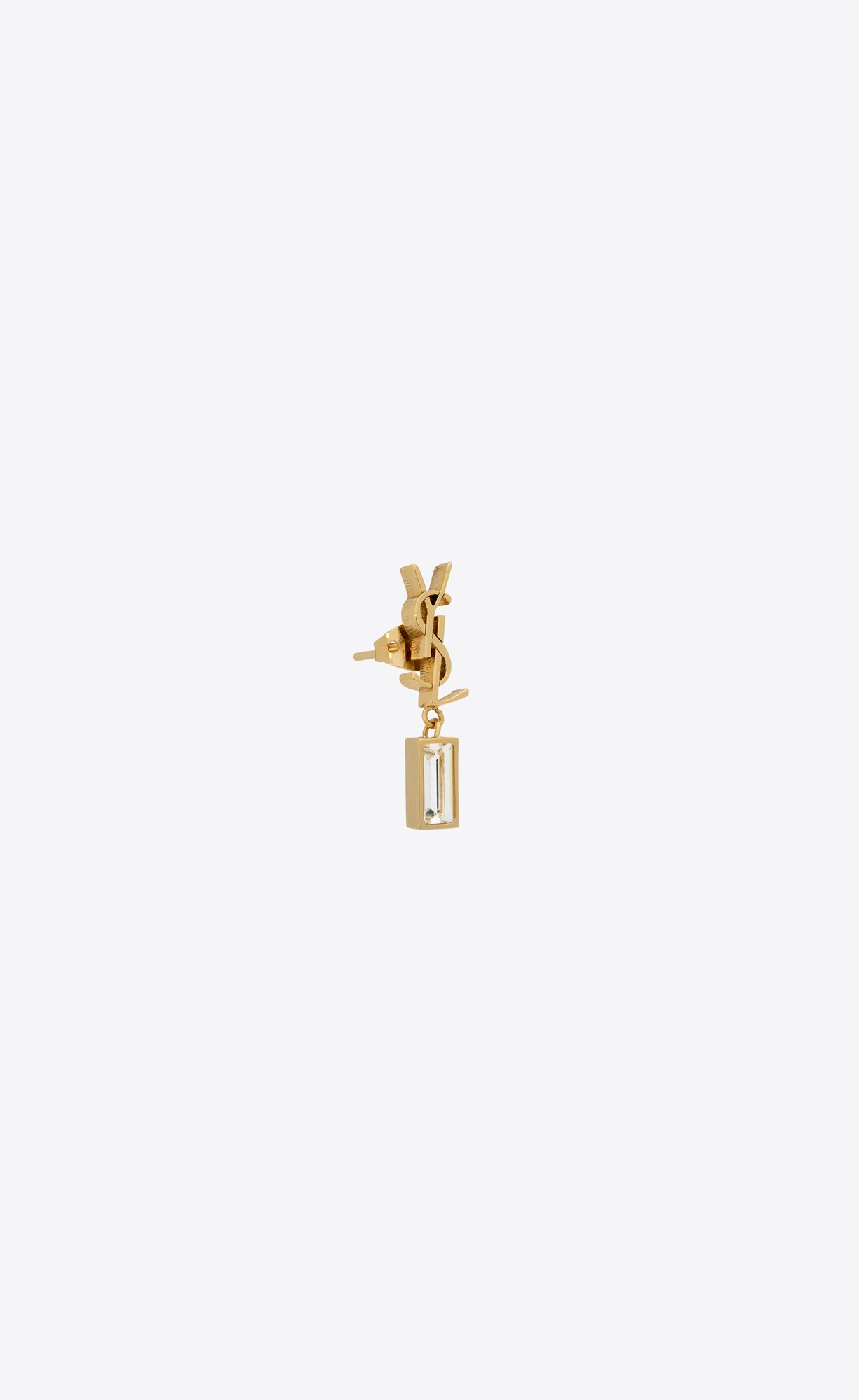 YSL Cassandre Single Earring In Metal And Rhinestones Zlate | 18256-PRXH