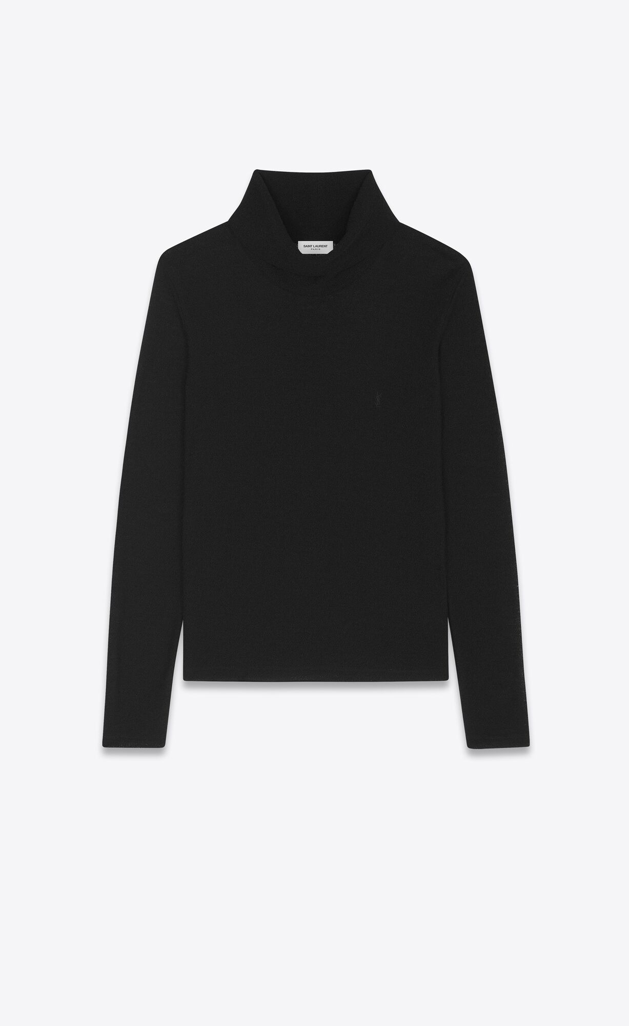 YSL Cassandre Turtleneck T-shirt In Vlna Jersey Noir | 68451-ATPN