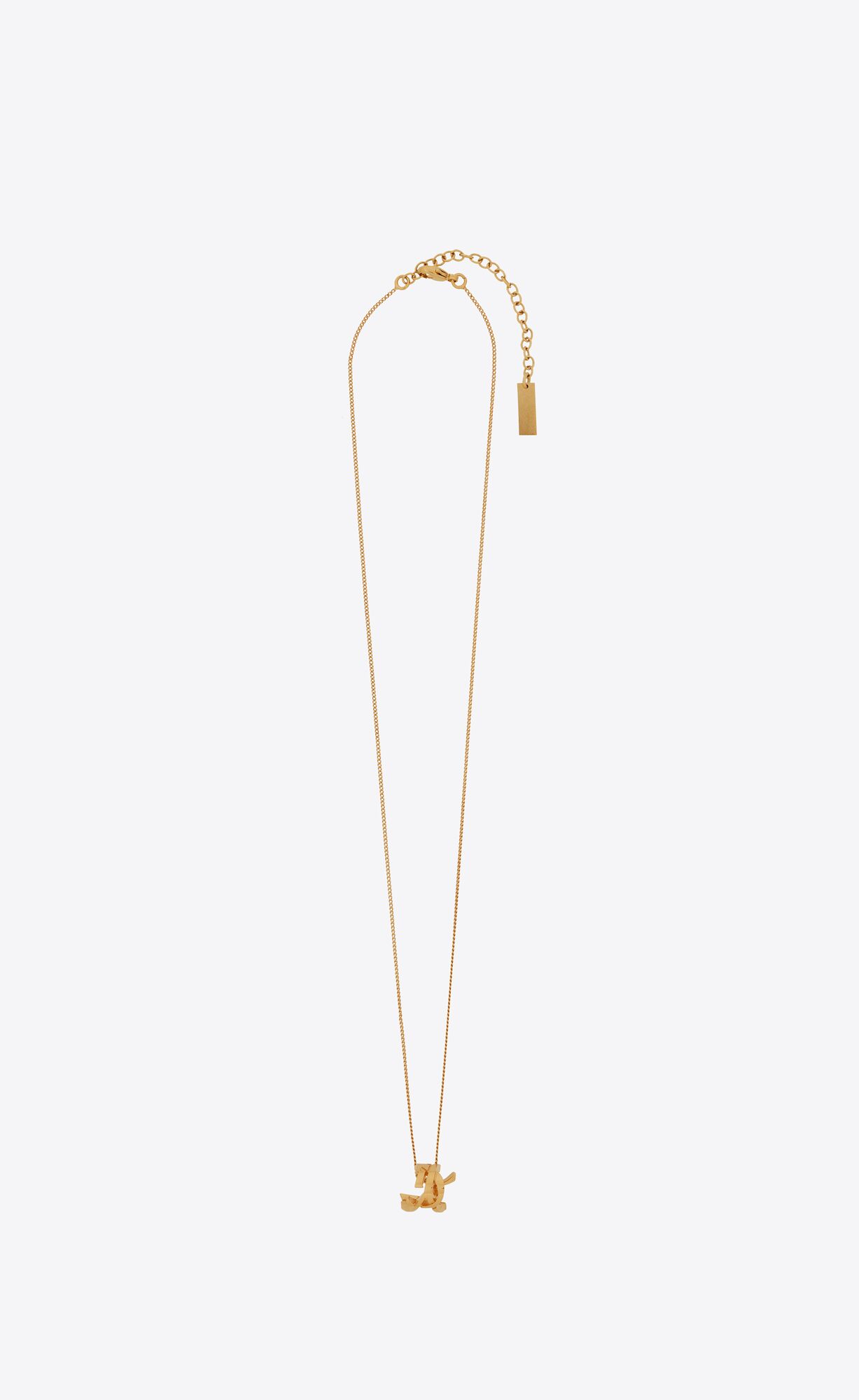 YSL Cassandre Twist Pendant Necklace In Metal Zlate | 53489-GKNV