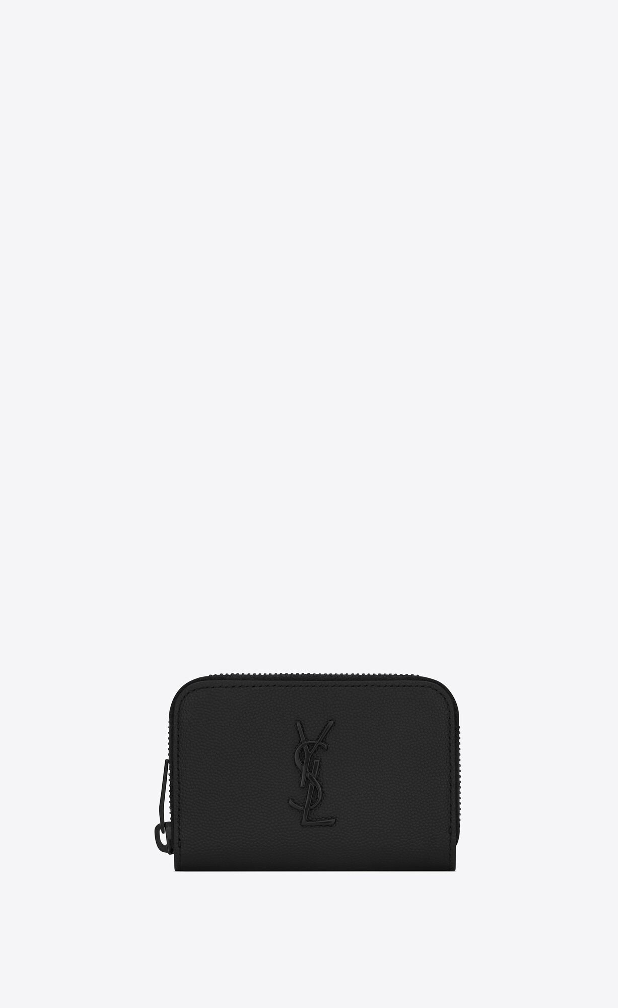 YSL Cassandre Wallet In Grain De Poudre Embossed Kozene Čierne | 30528-FSMC