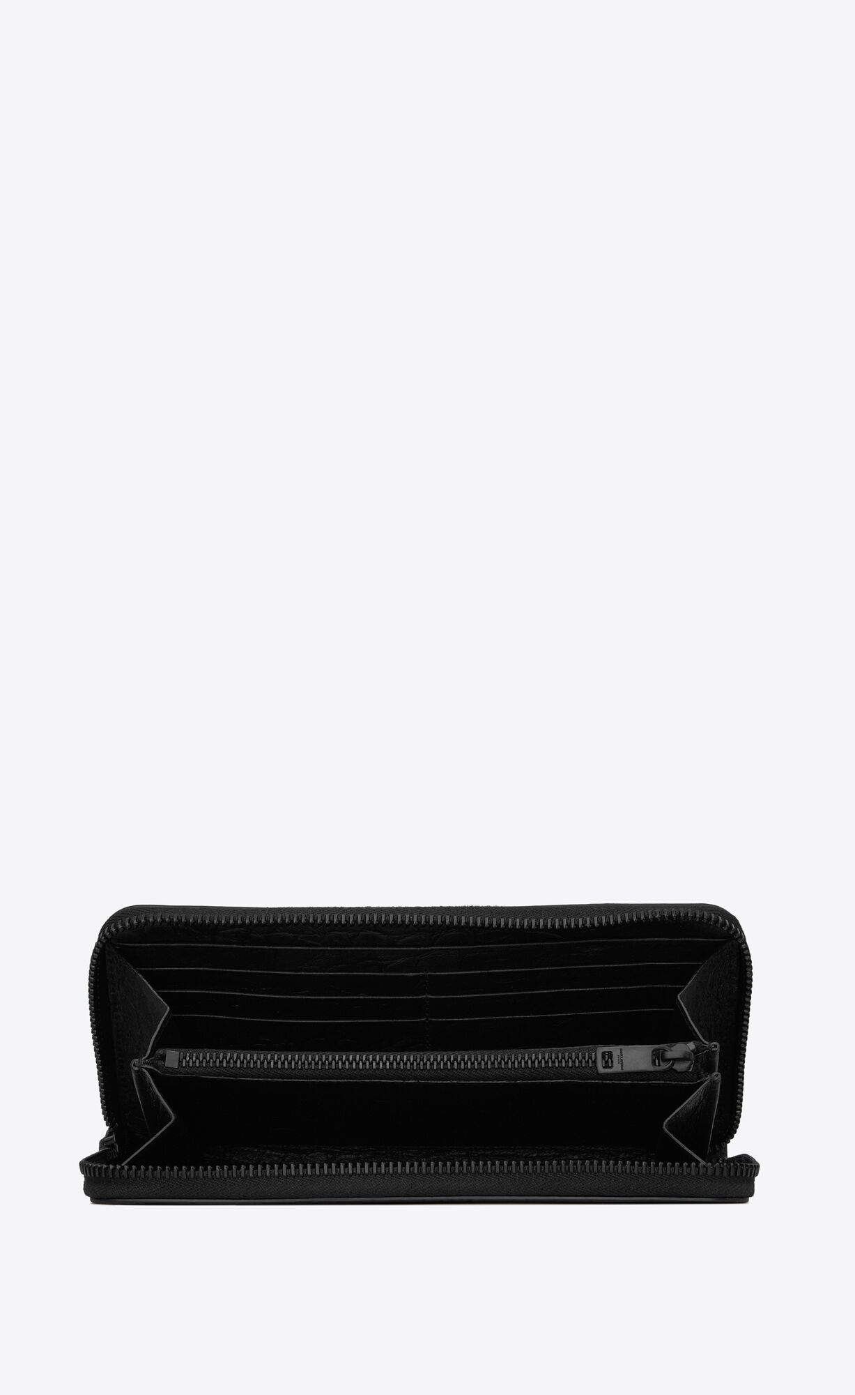 YSL Cassandre Zip-around Wallet In Crocodile-embossed Kozene Čierne | 80163-WMDJ