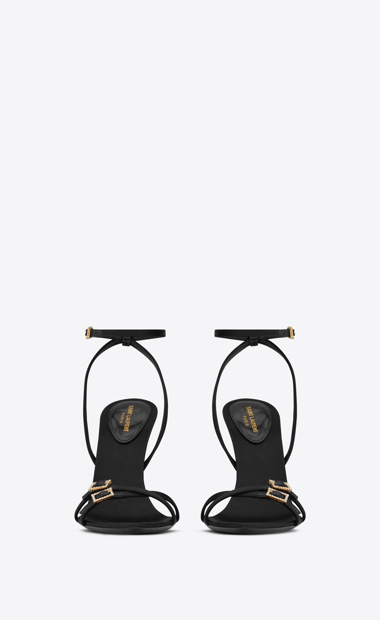 YSL Cassie Sandals In Crepe Satin Čierne | 16294-SPXZ