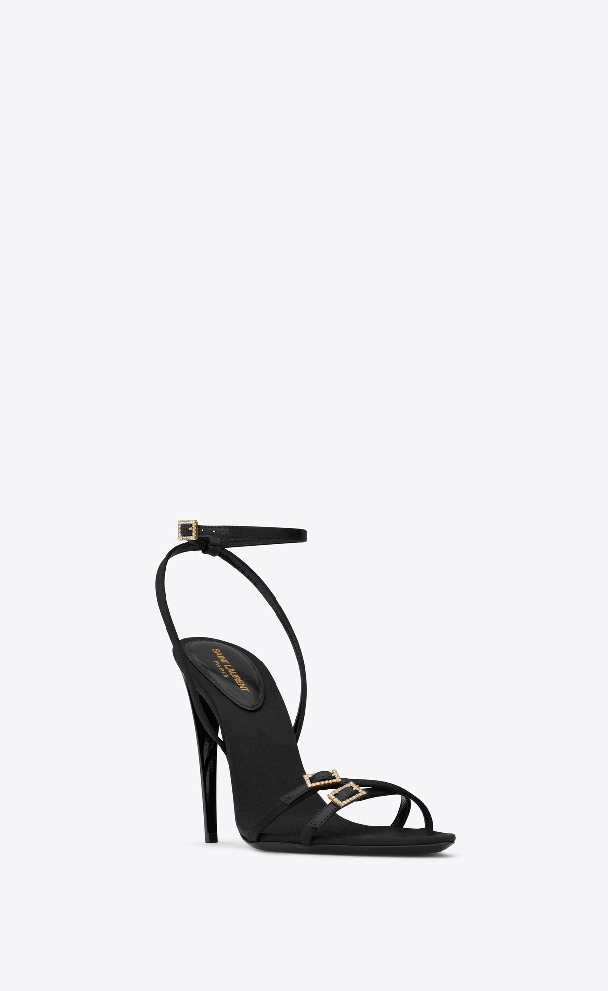 YSL Cassie Sandals In Crepe Satin Čierne | 16294-SPXZ