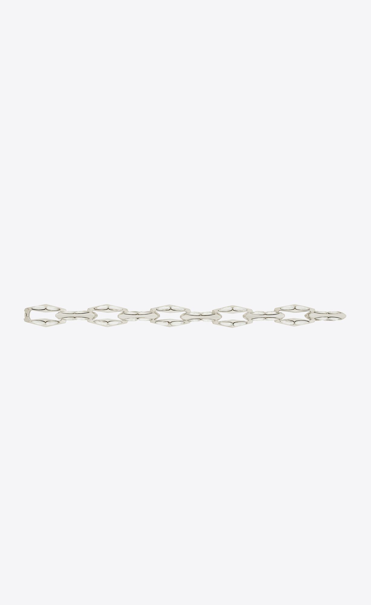 YSL Chain Bracelet In Metal And Rhinestones Crystal And Palladium | 69258-BVZN