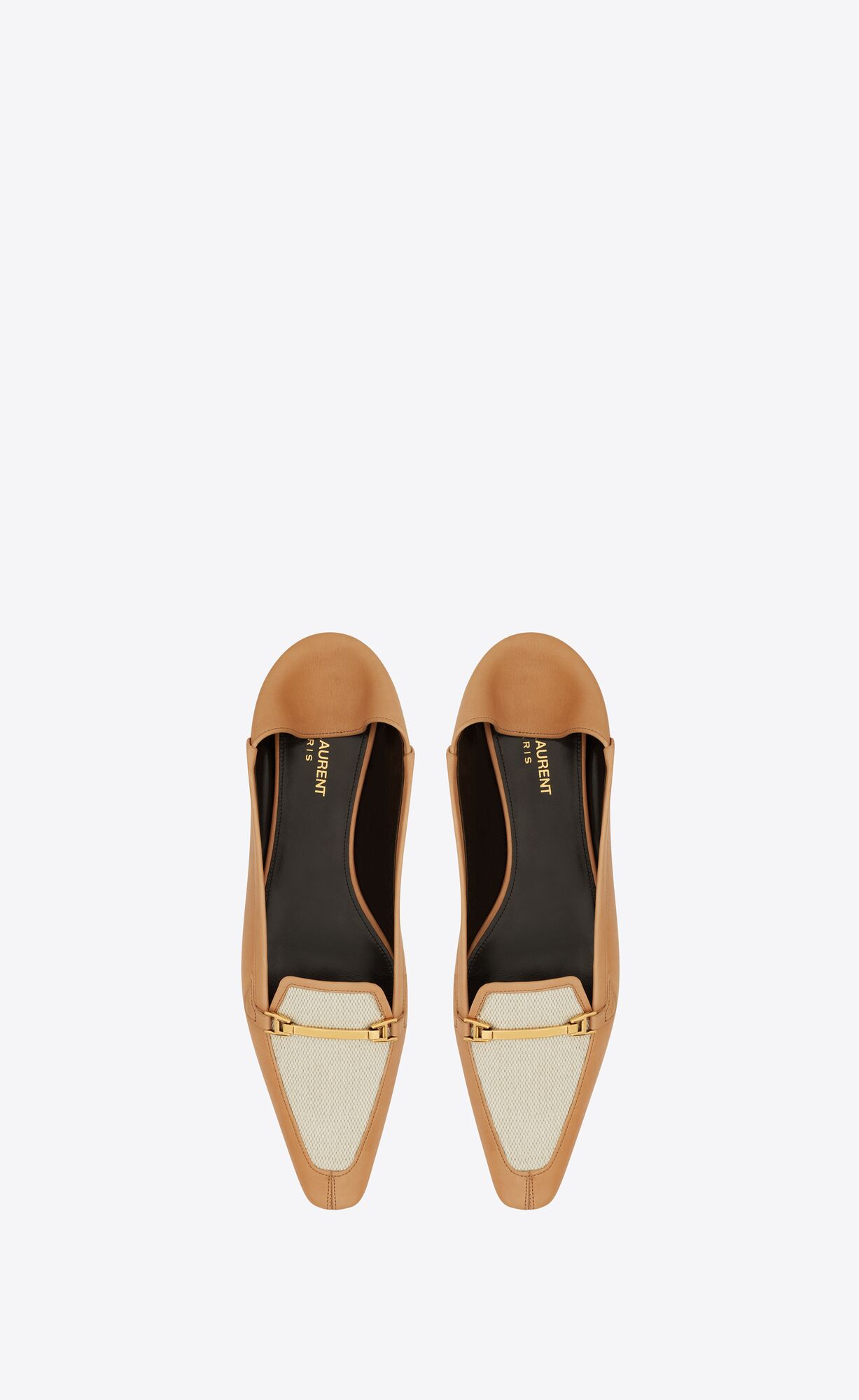 YSL Chris Slippers In Vegetable-tanned Kozene And Platene Zlate Biele | 97152-AKMH