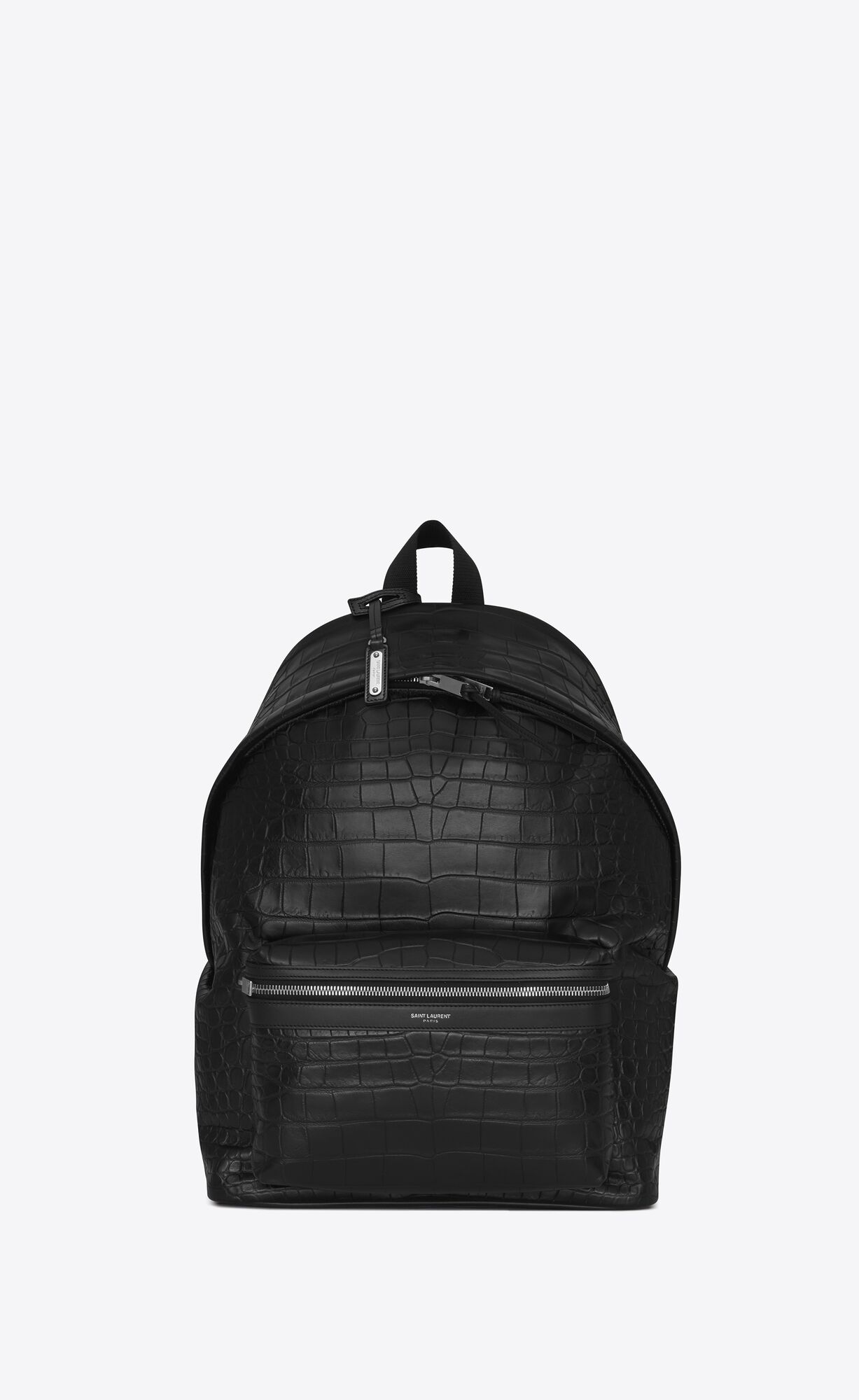 YSL City Backpack In Crocodile-embossed Kozene Čierne | 06715-XIWE