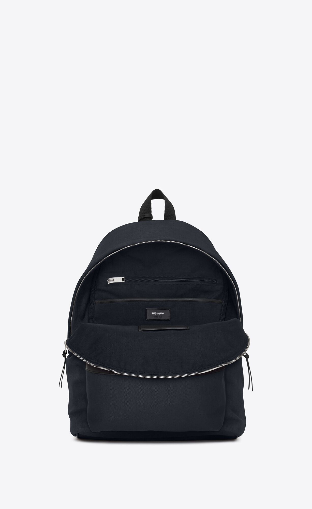 YSL City Backpack In Nylon Platene And Kozene Námornícka Modrá | 39127-YLEQ