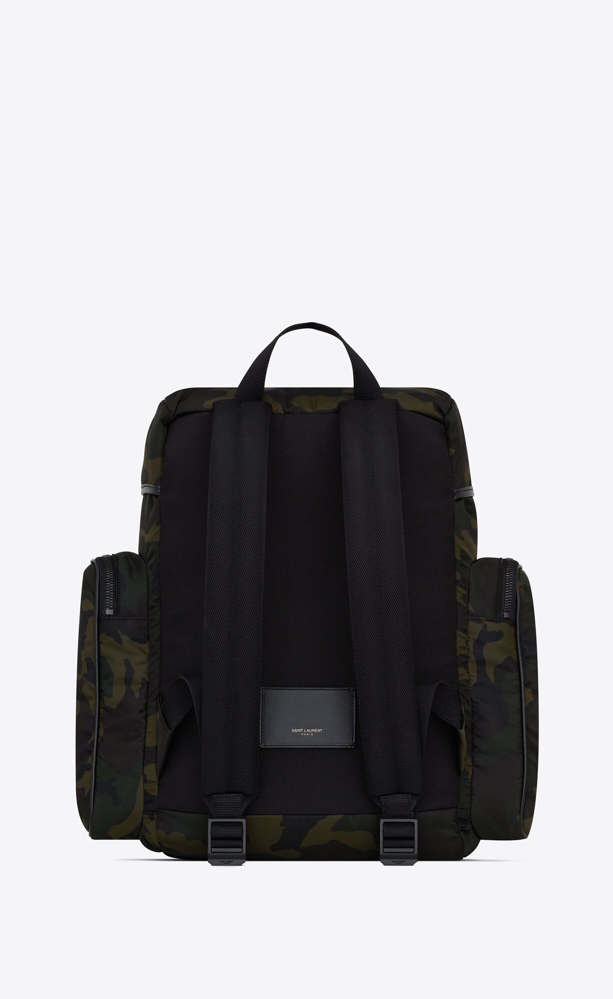 YSL City Multi-pocket Backpack In Smooth Kozene And Nylon Čierne Hnedožltý | 74120-AQWG