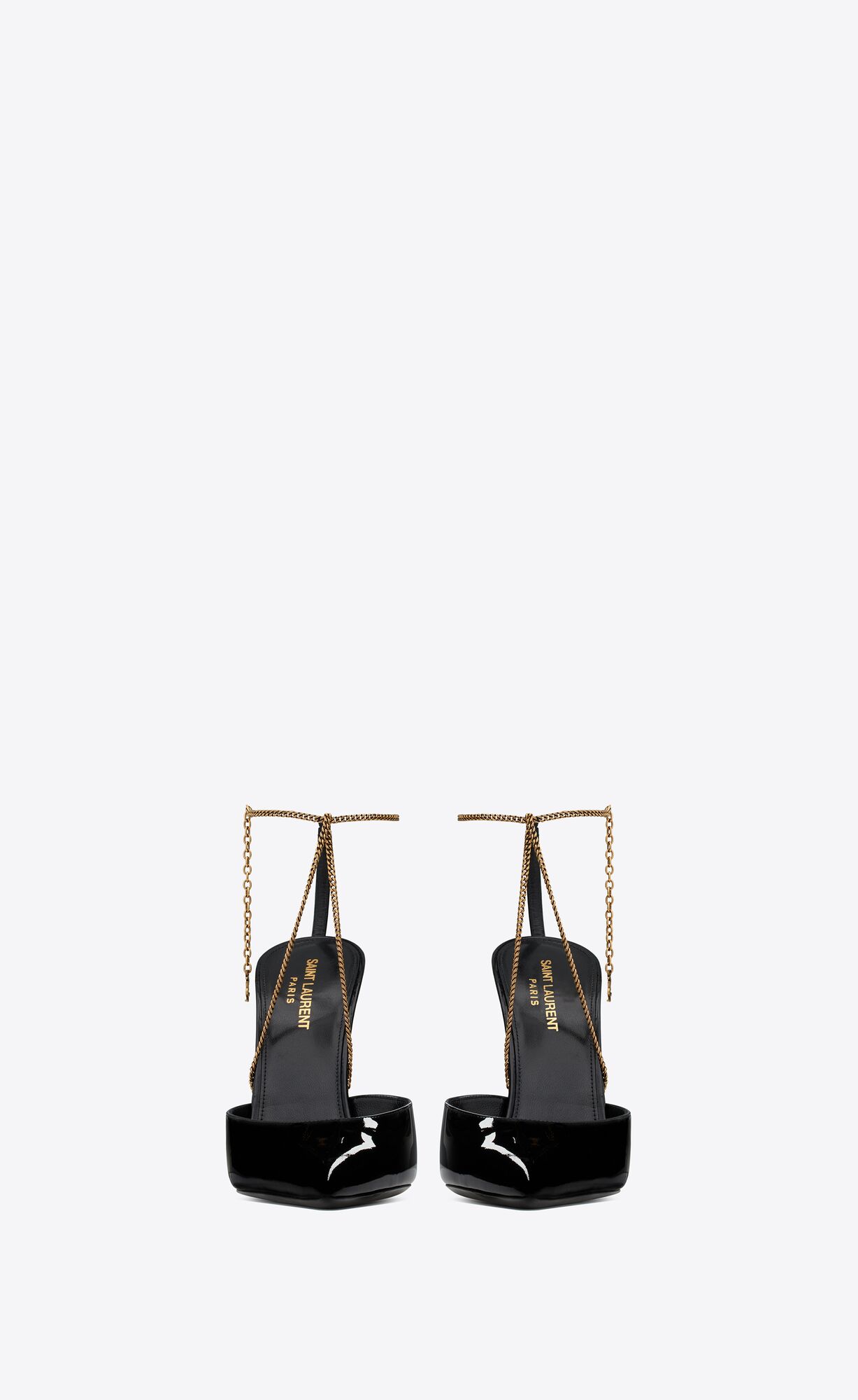 YSL Claw Slingback Pumps In Lakovane Kozene Noir | 03685-QDLX