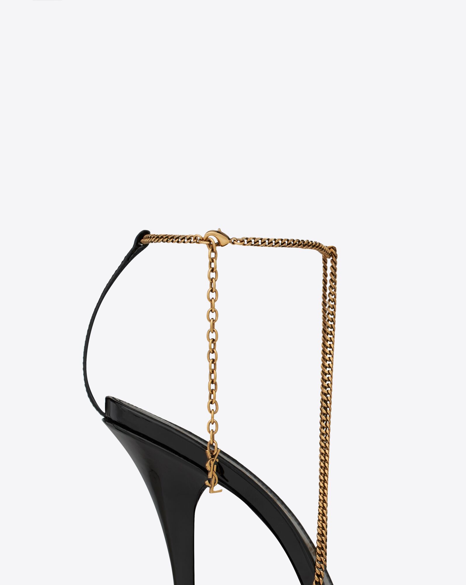 YSL Claw Slingback Pumps In Lakovane Kozene Noir | 03685-QDLX