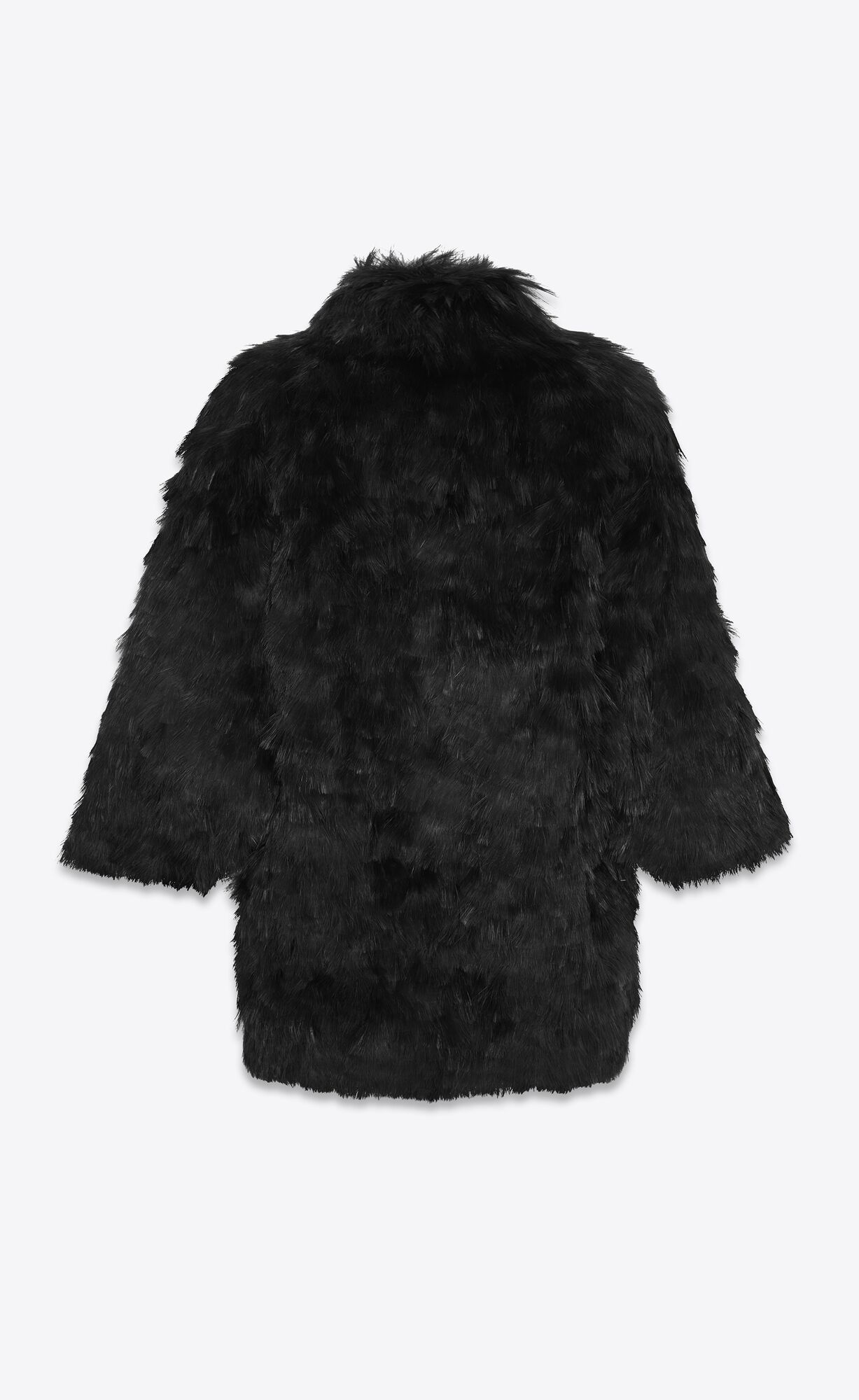 YSL Coat In Silk And Feathers Čierne | 67804-XSUP