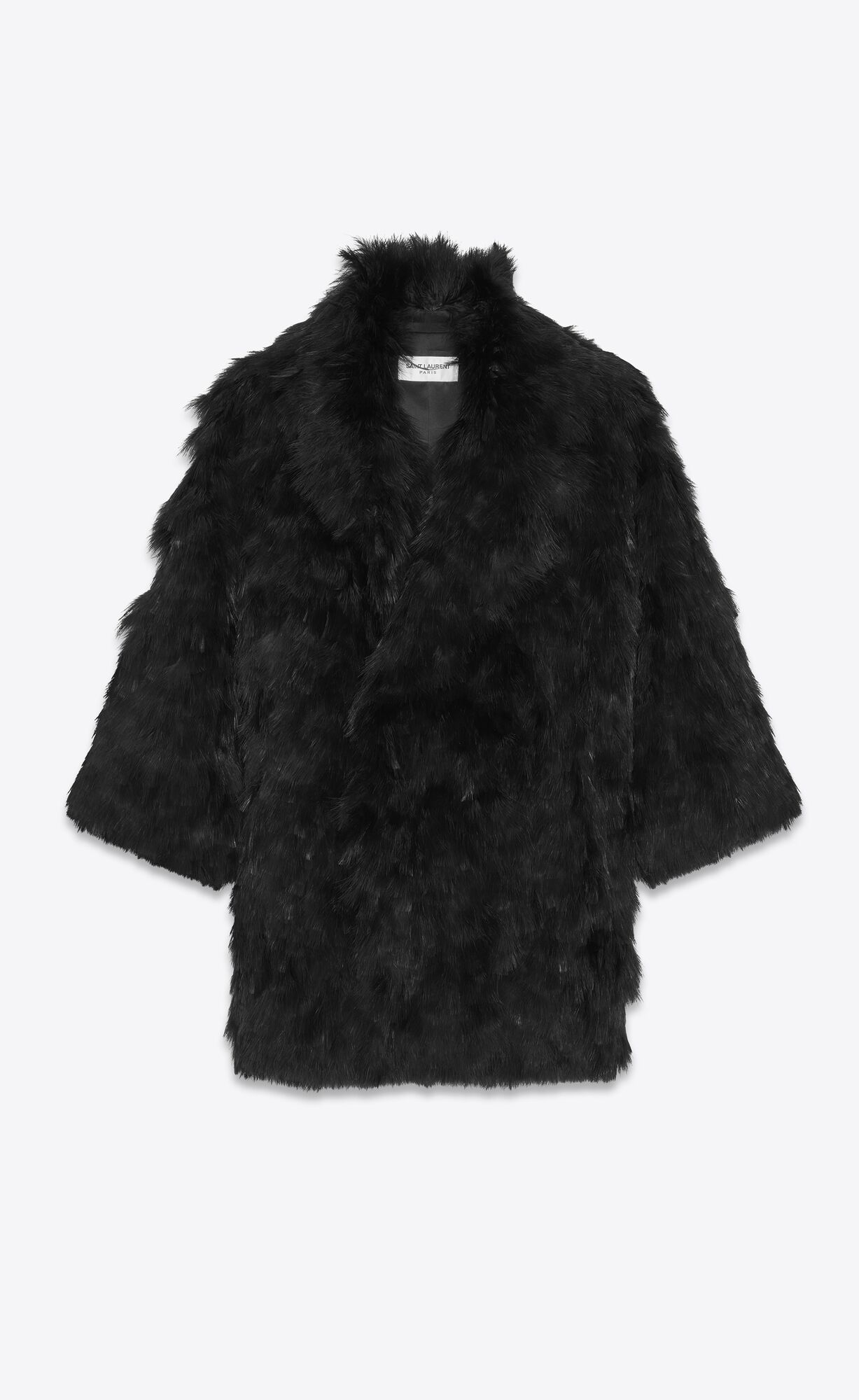 YSL Coat In Silk And Feathers Čierne | 67804-XSUP