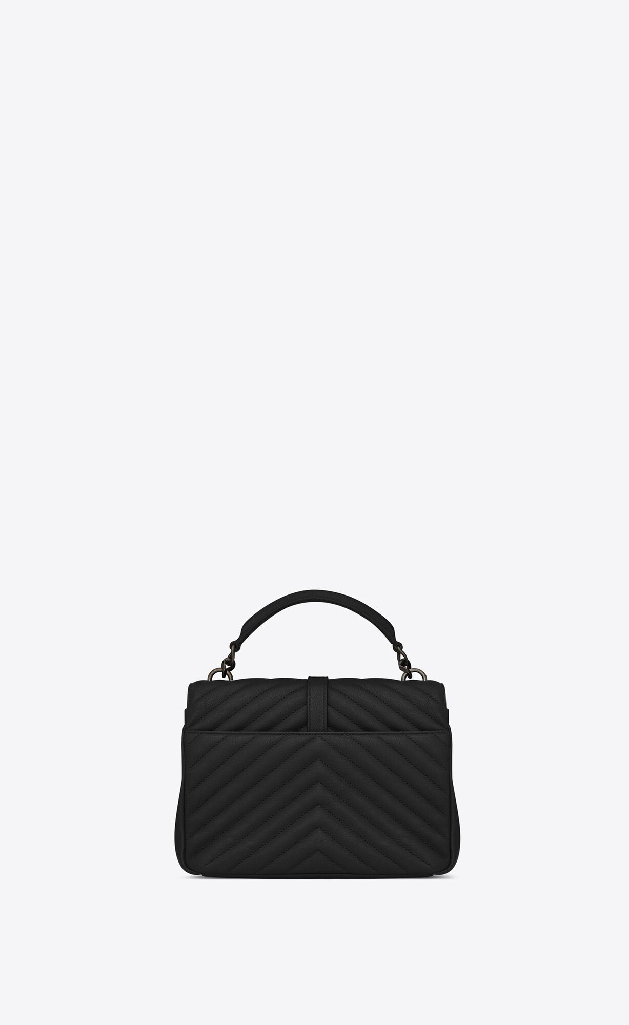 YSL College Medium Chain Bag In Prešívané Kozene Čierne | 15640-GHBP