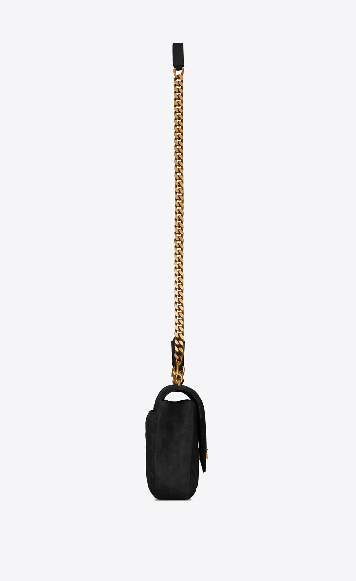 YSL College Medium Chain Bag In Prešívané Semisove Čierne | 16723-VRFH