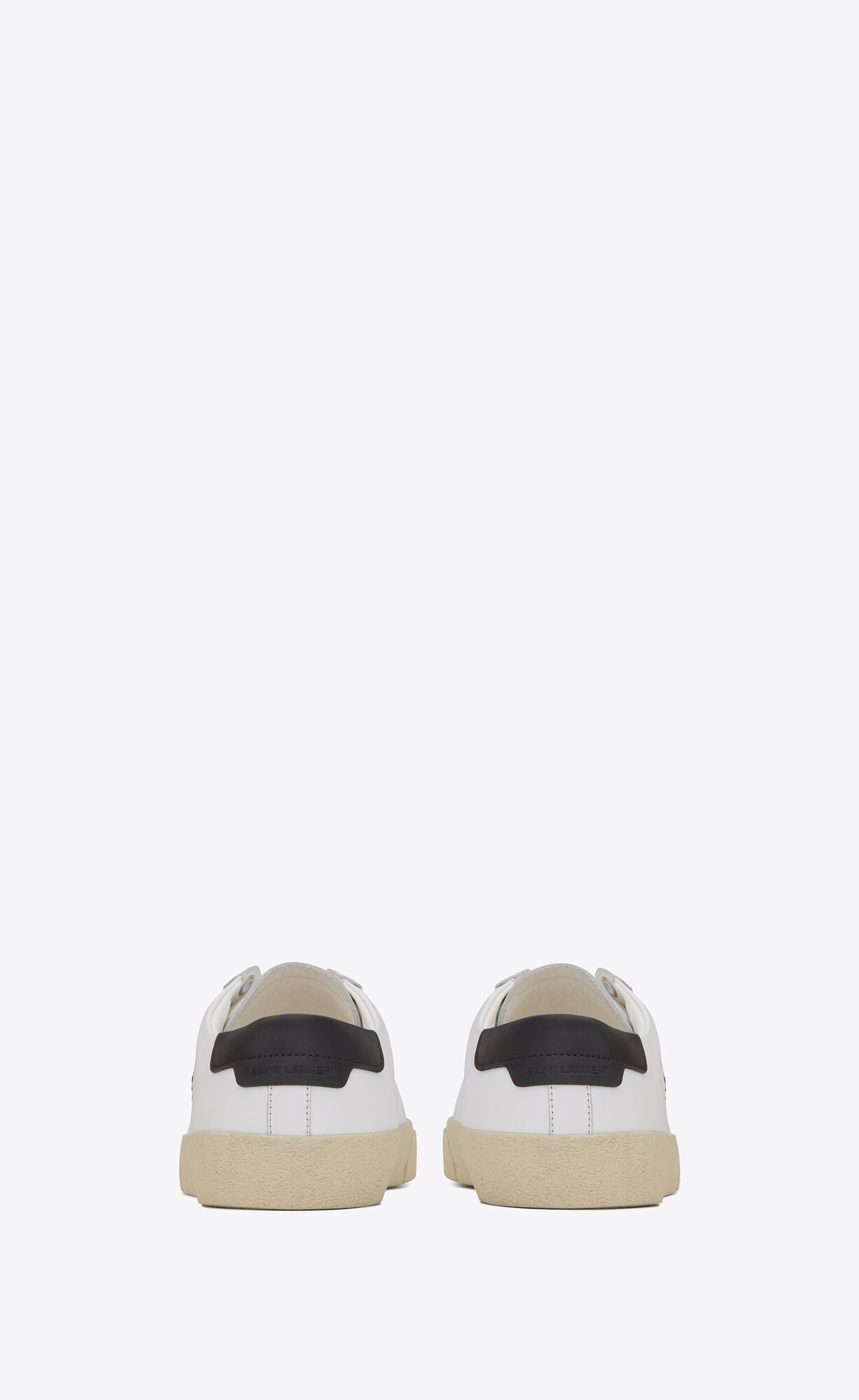 YSL Court Klasické Sl/06 Embroidered Sneakers In Smooth Kozene Biele | 02154-EPIB