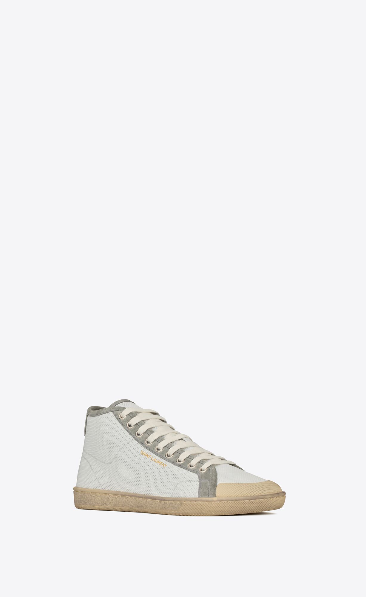 YSL Court Klasické Sl/39 Sneakers In Kozene And Semisove Blanc Optique And Paris Roof | 17693-JYPS