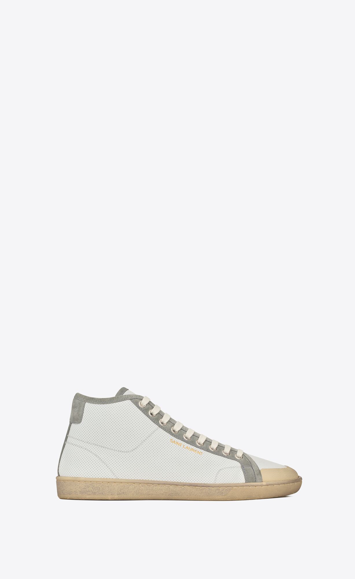 YSL Court Klasické Sl/39 Sneakers In Kozene And Semisove Blanc Optique And Paris Roof | 17693-JYPS