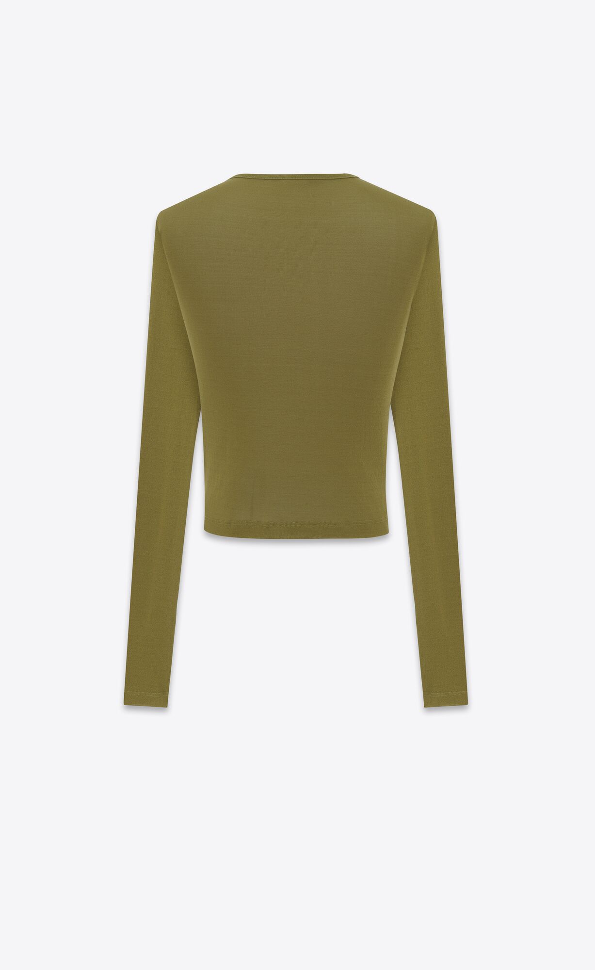 YSL Cropped Top In Jersey Vert Mousse | 23659-GRVO