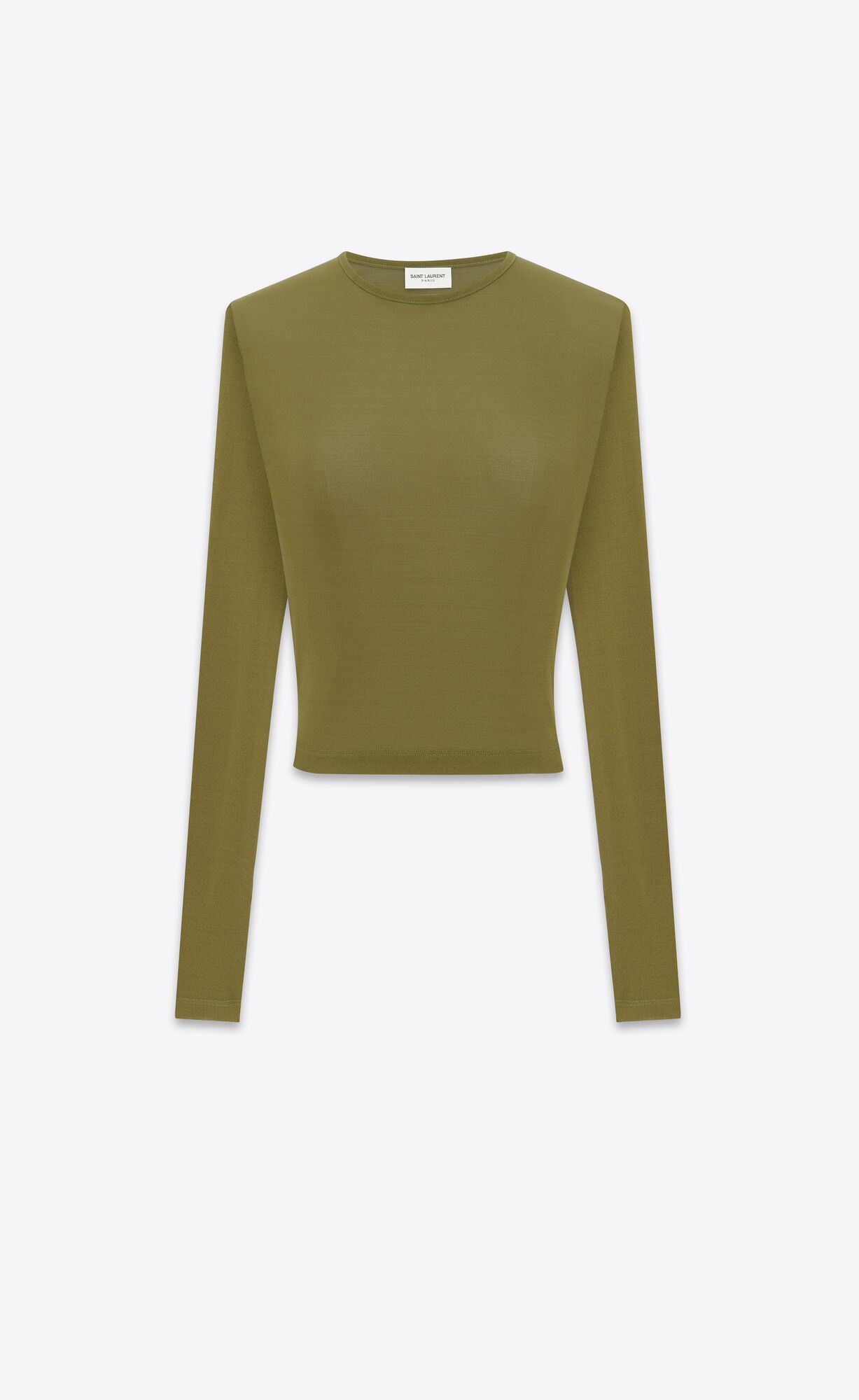 YSL Cropped Top In Jersey Vert Mousse | 23659-GRVO