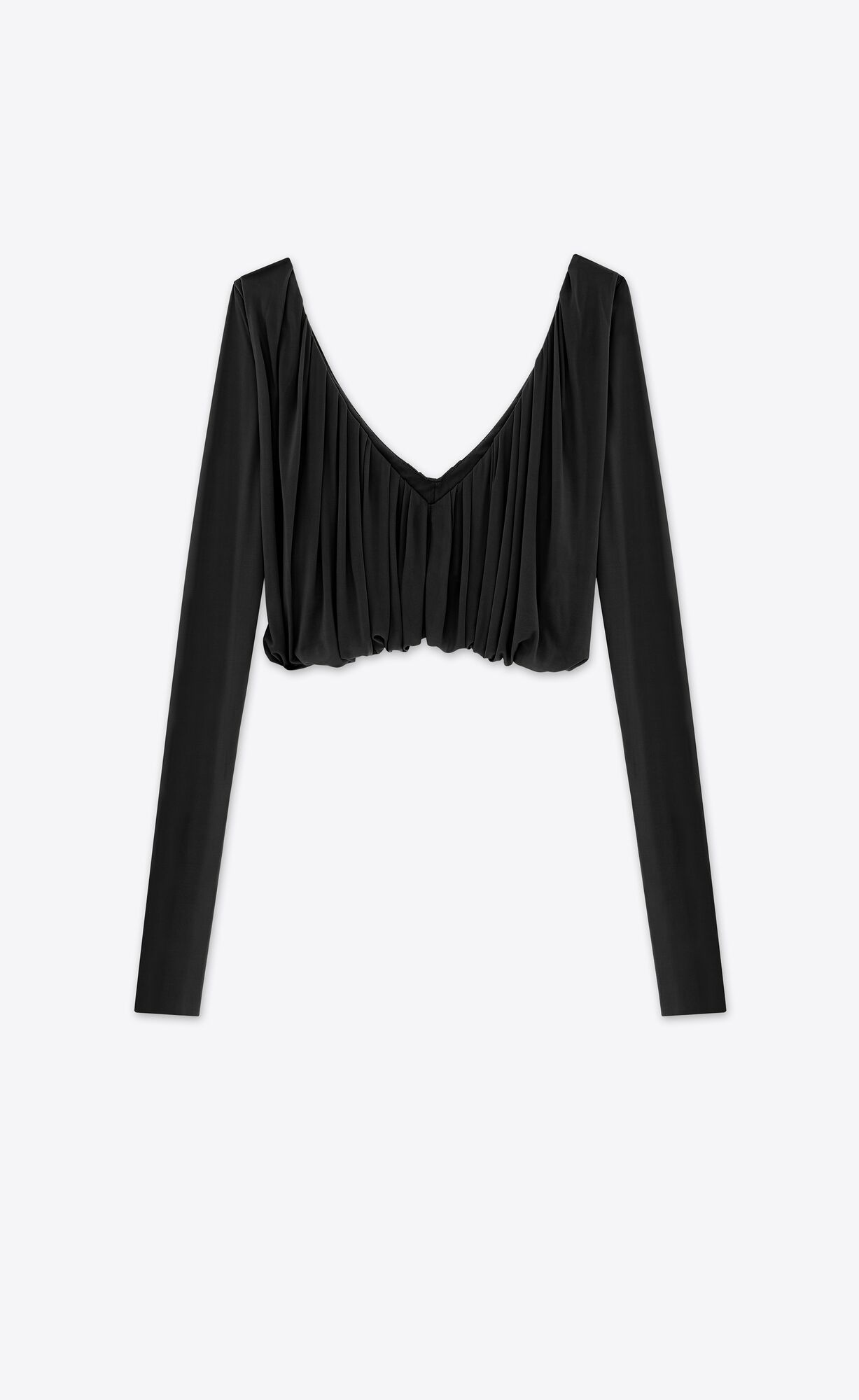 YSL Cropped Top In Jersey Čierne | 76289-ANSY