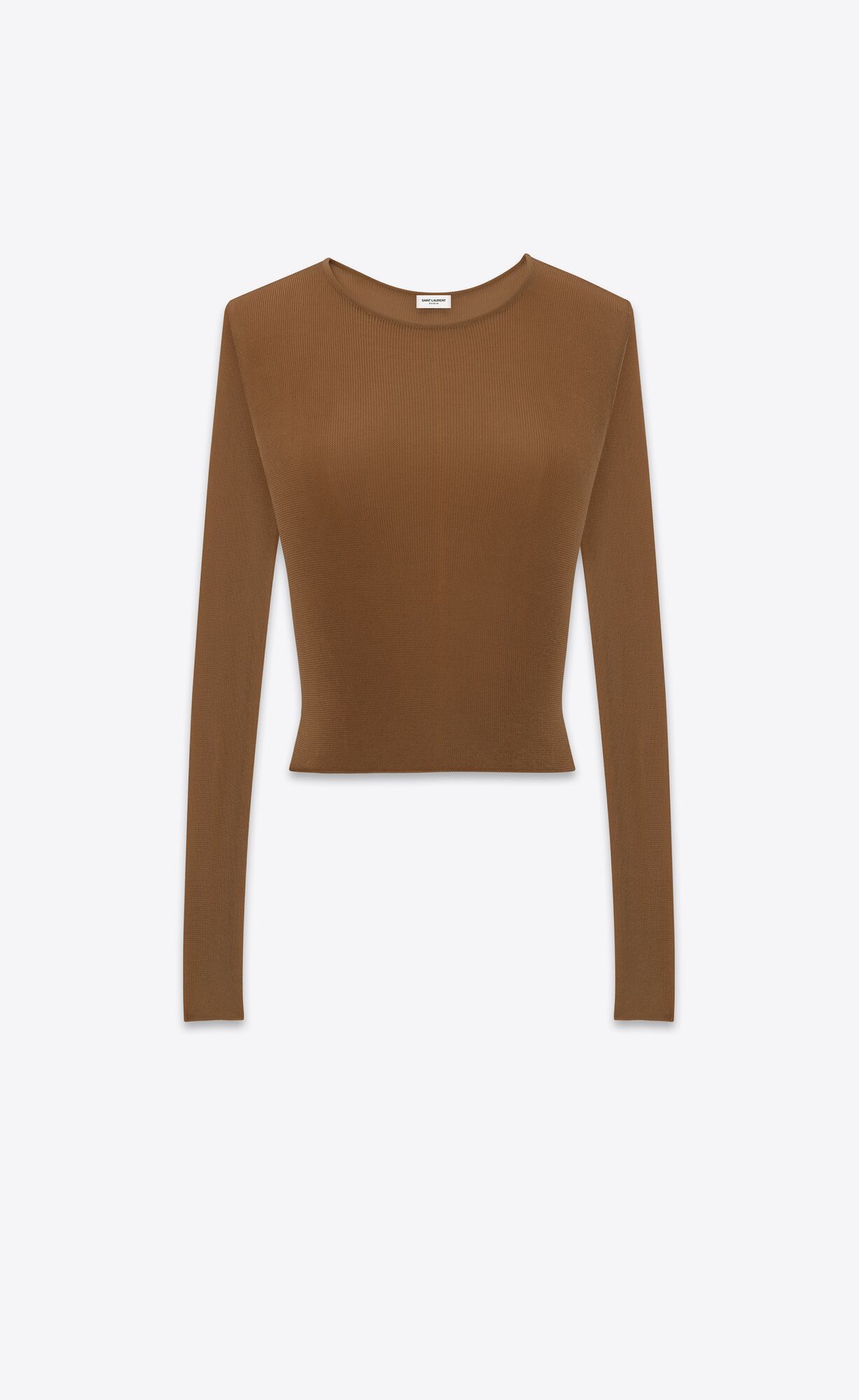 YSL Cropped Top In Rebrovaný Knit Noisette | 45761-GZFO