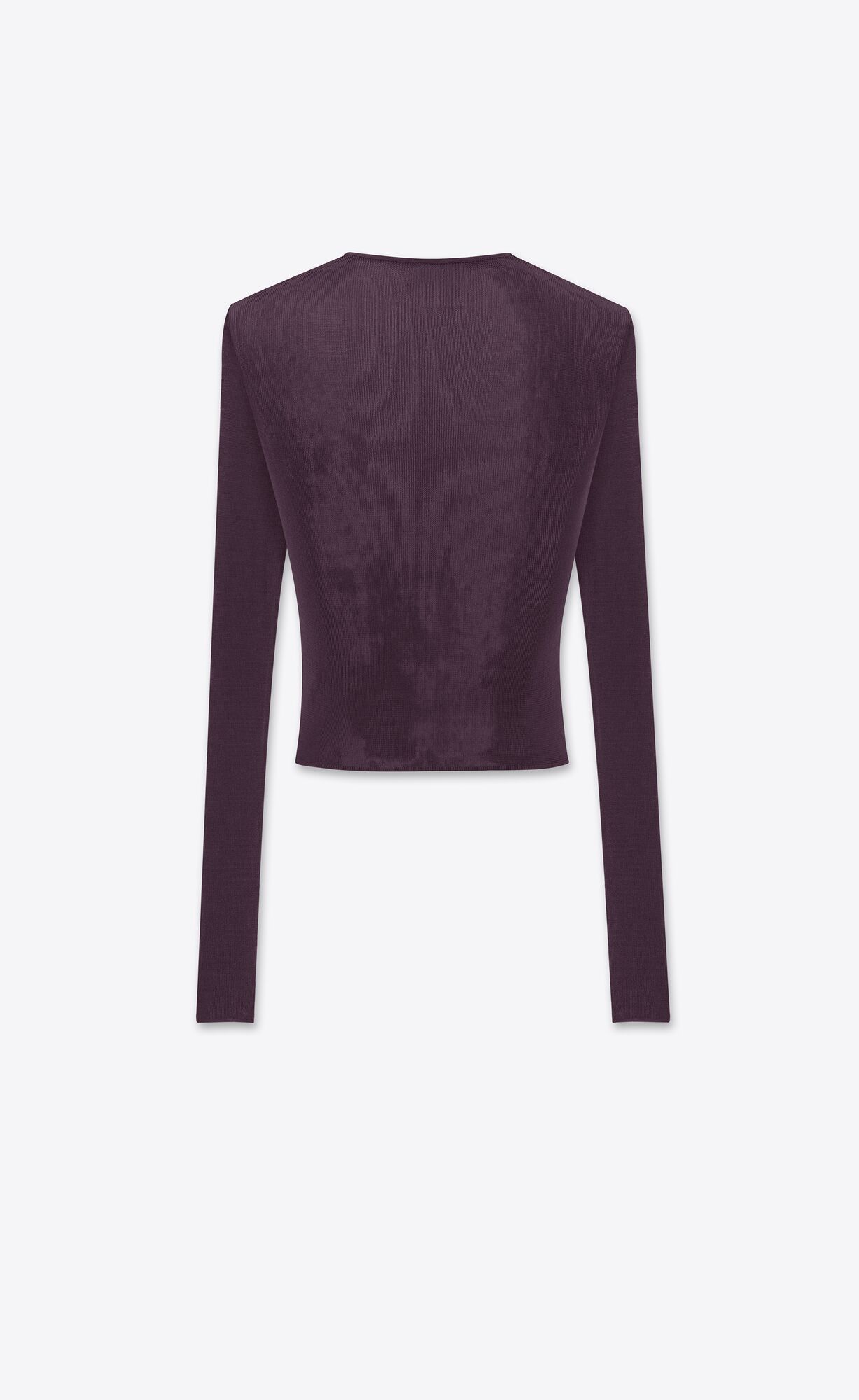 YSL Cropped Top In Rebrovaný Knit Prune | 96078-ZMBS