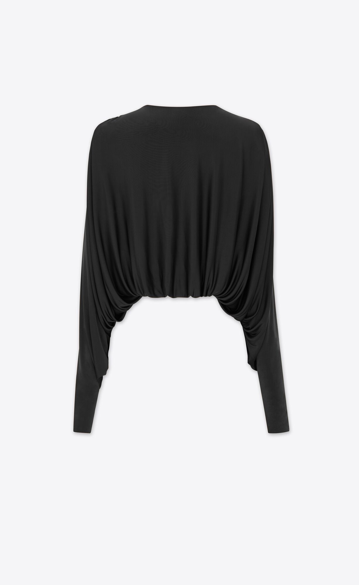 YSL Cropped Top In Shiny Jersey Čierne | 59873-IYAN