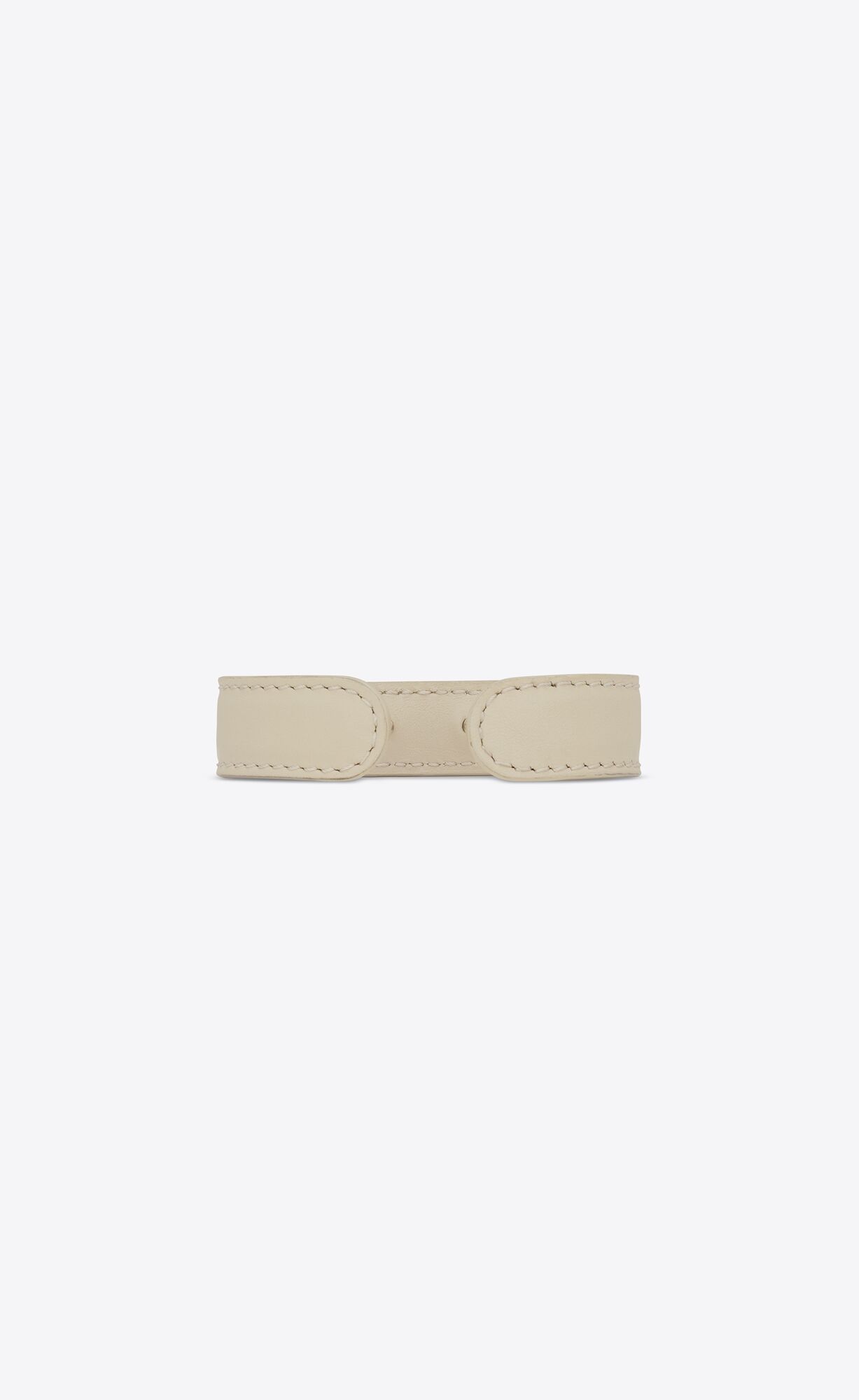 YSL Cuff Bracelet In Smooth Kozene And Metal Svetlo Hnede | 45239-PFMY