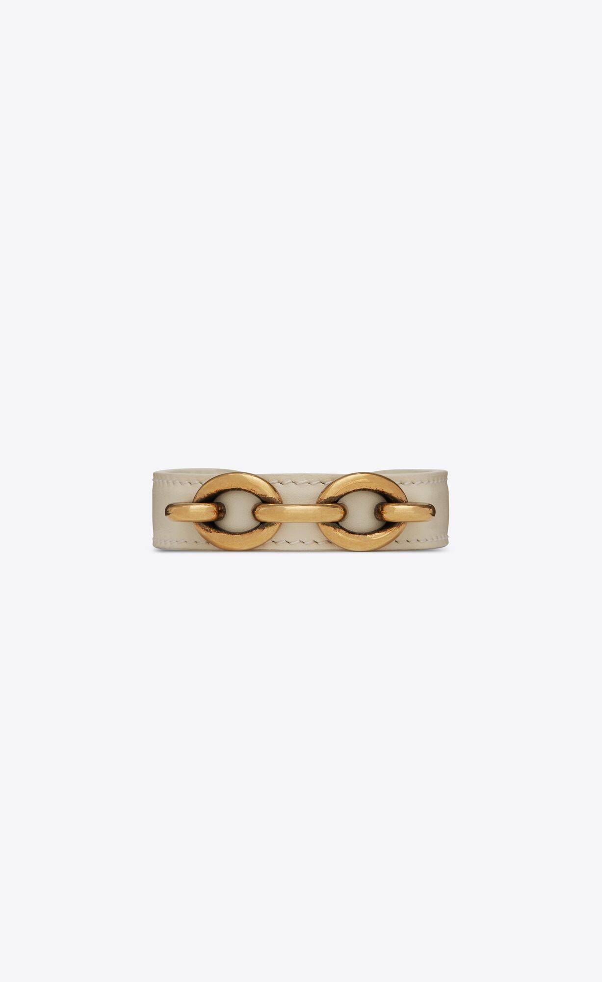 YSL Cuff Bracelet In Smooth Kozene And Metal Svetlo Hnede | 45239-PFMY