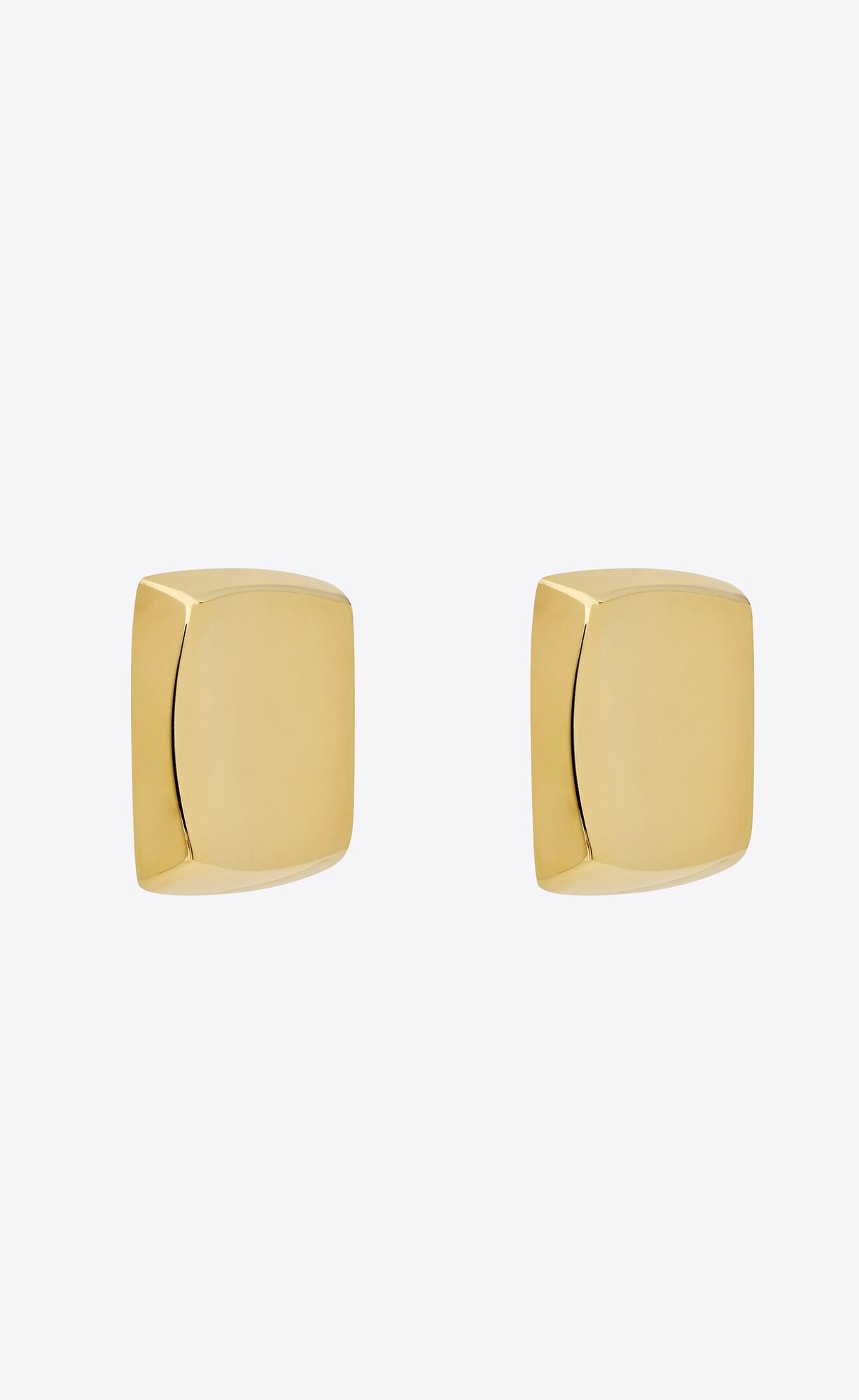 YSL Curvy Square Earrings In Metal Zlate | 85490-VCTS