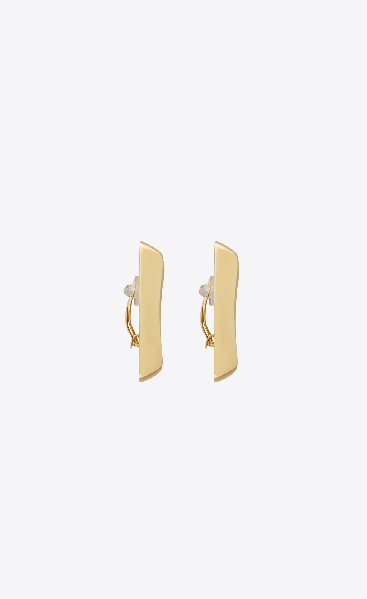 YSL Curvy Square Earrings In Metal Zlate | 85490-VCTS