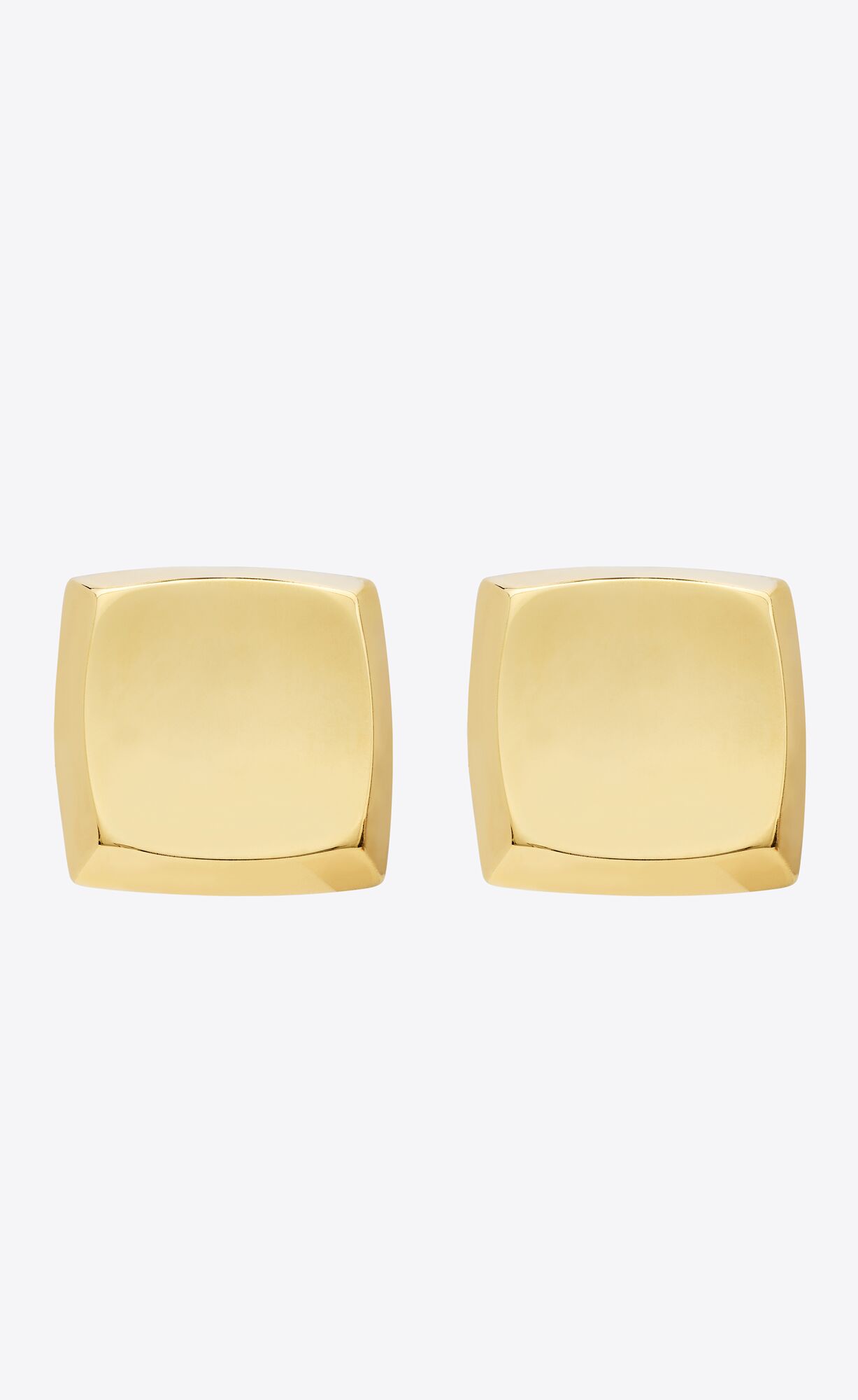 YSL Curvy Square Earrings In Metal Zlate | 85490-VCTS