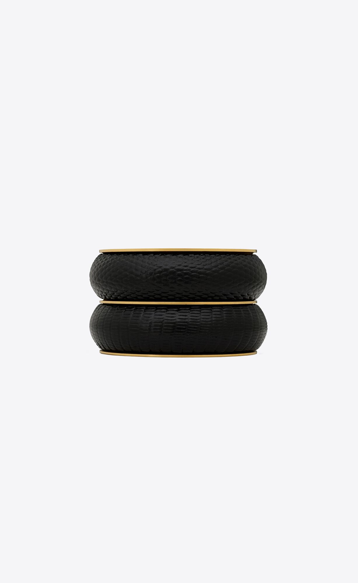 YSL Cushion Cuff In Lizard-embossed Kozene And Metal Čierne | 52478-QBMR