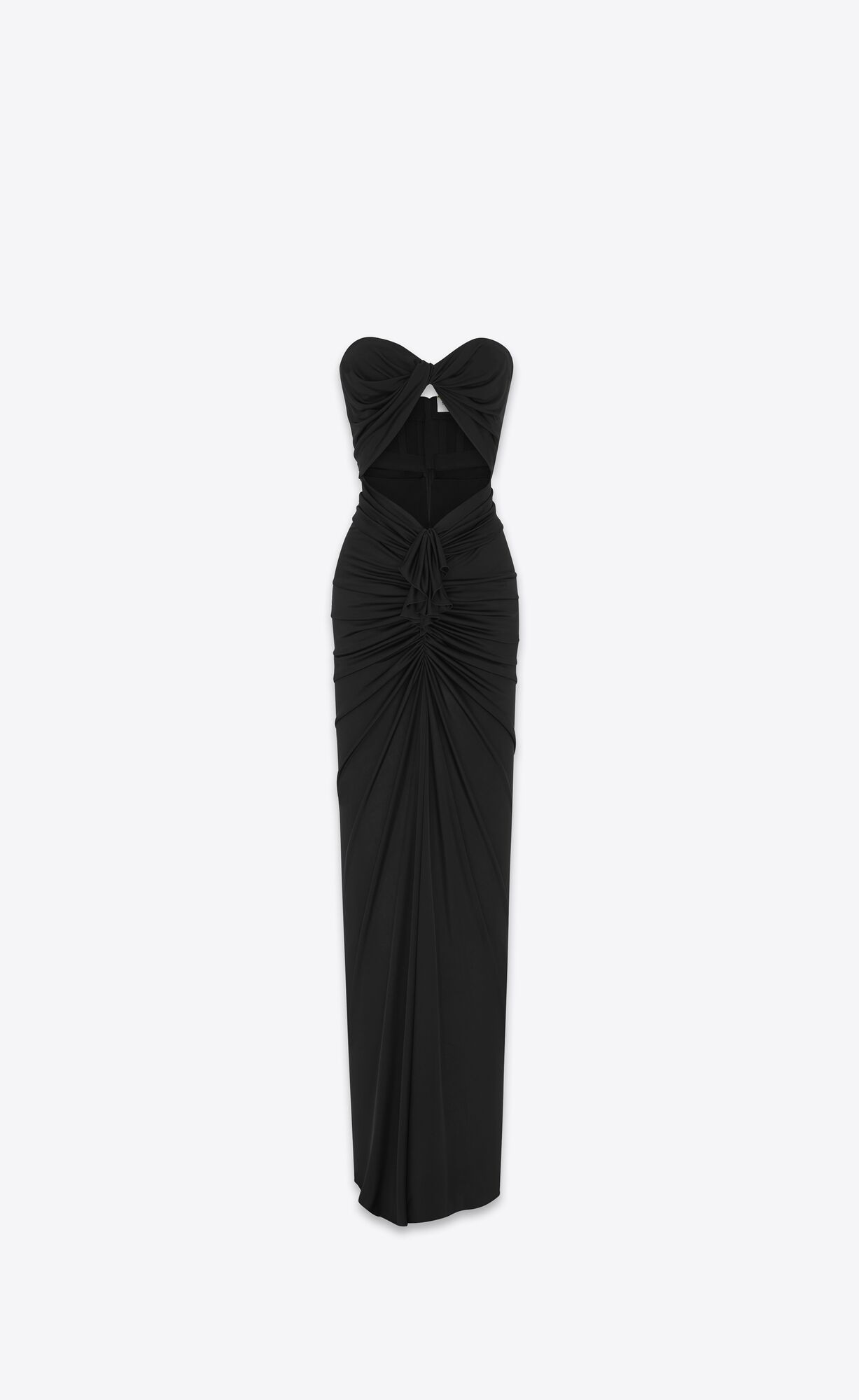 YSL Cut-out Bustier Saty In Crepe Jersey Čierne | 35271-YGES