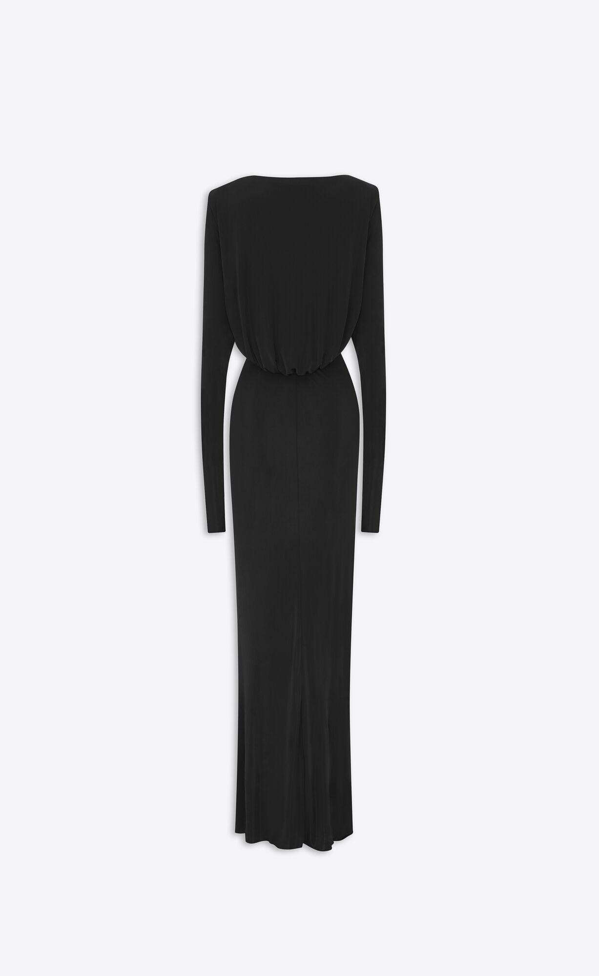 YSL Cut-out Long Saty In Shiny Jersey Čierne | 35296-PKBM