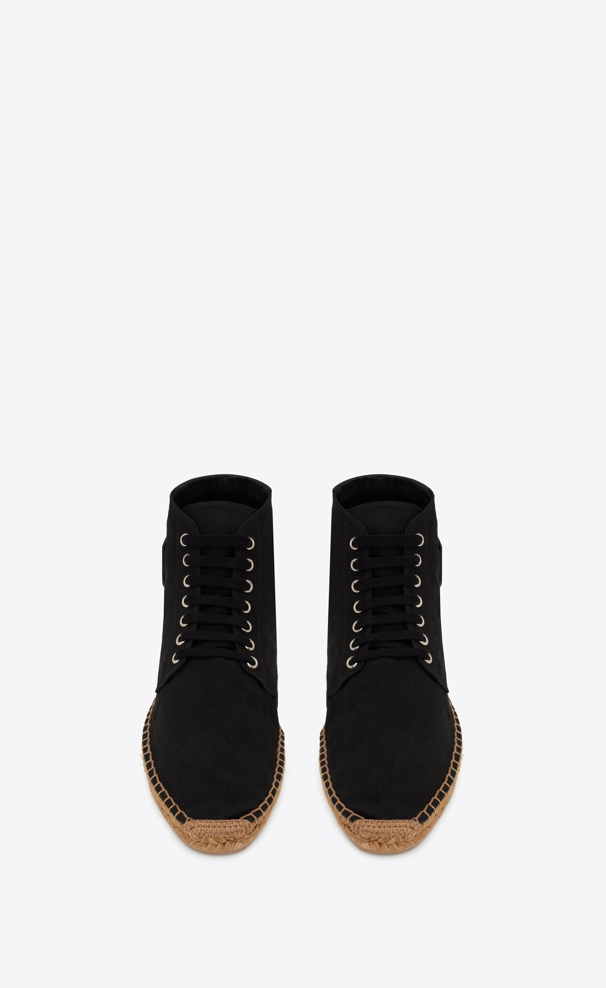 YSL Damon High-top Espadrilles In Platene Čierne | 48150-DSBQ