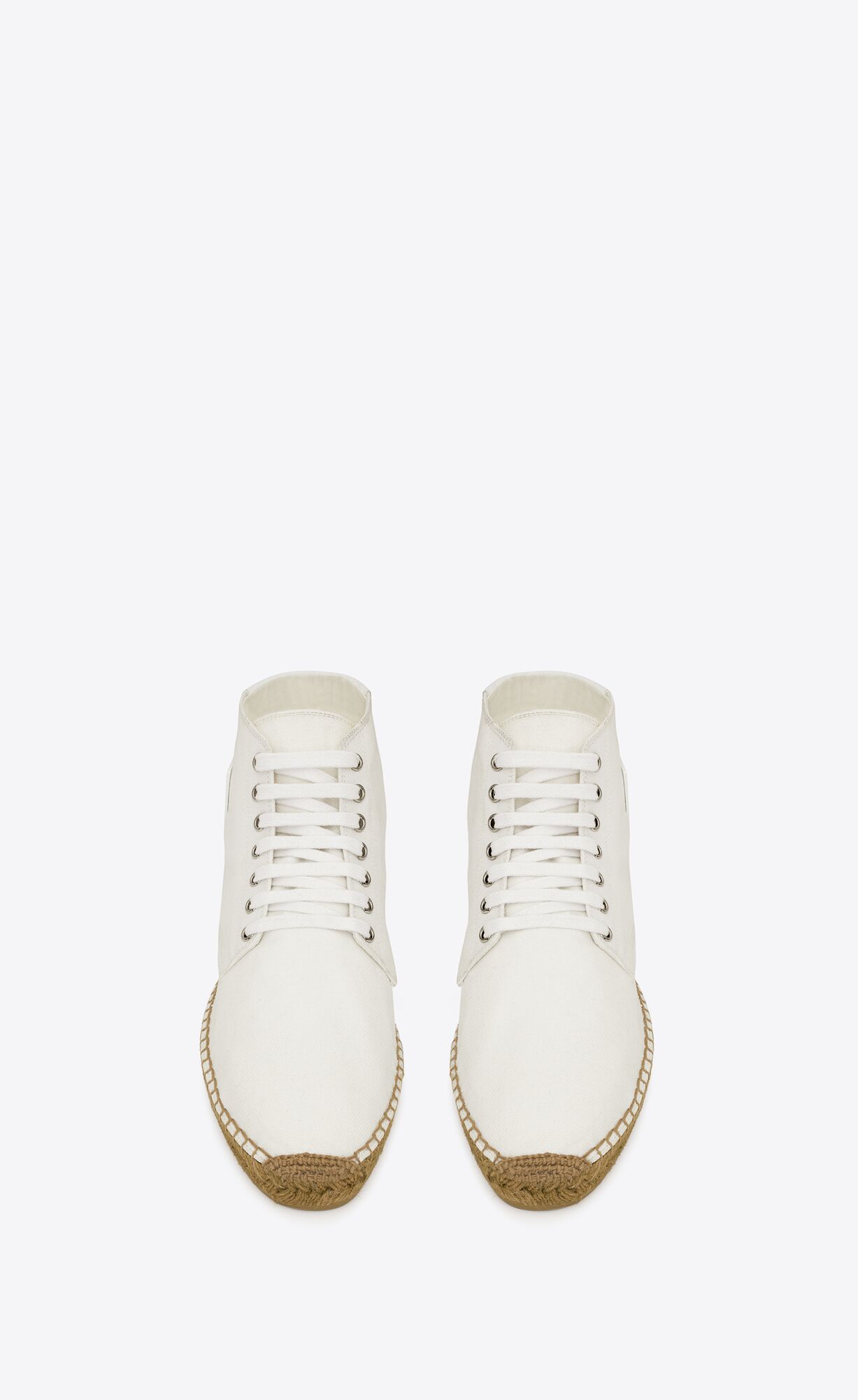 YSL Damon High-top Espadrilles In Platene Biele | 89702-GAST