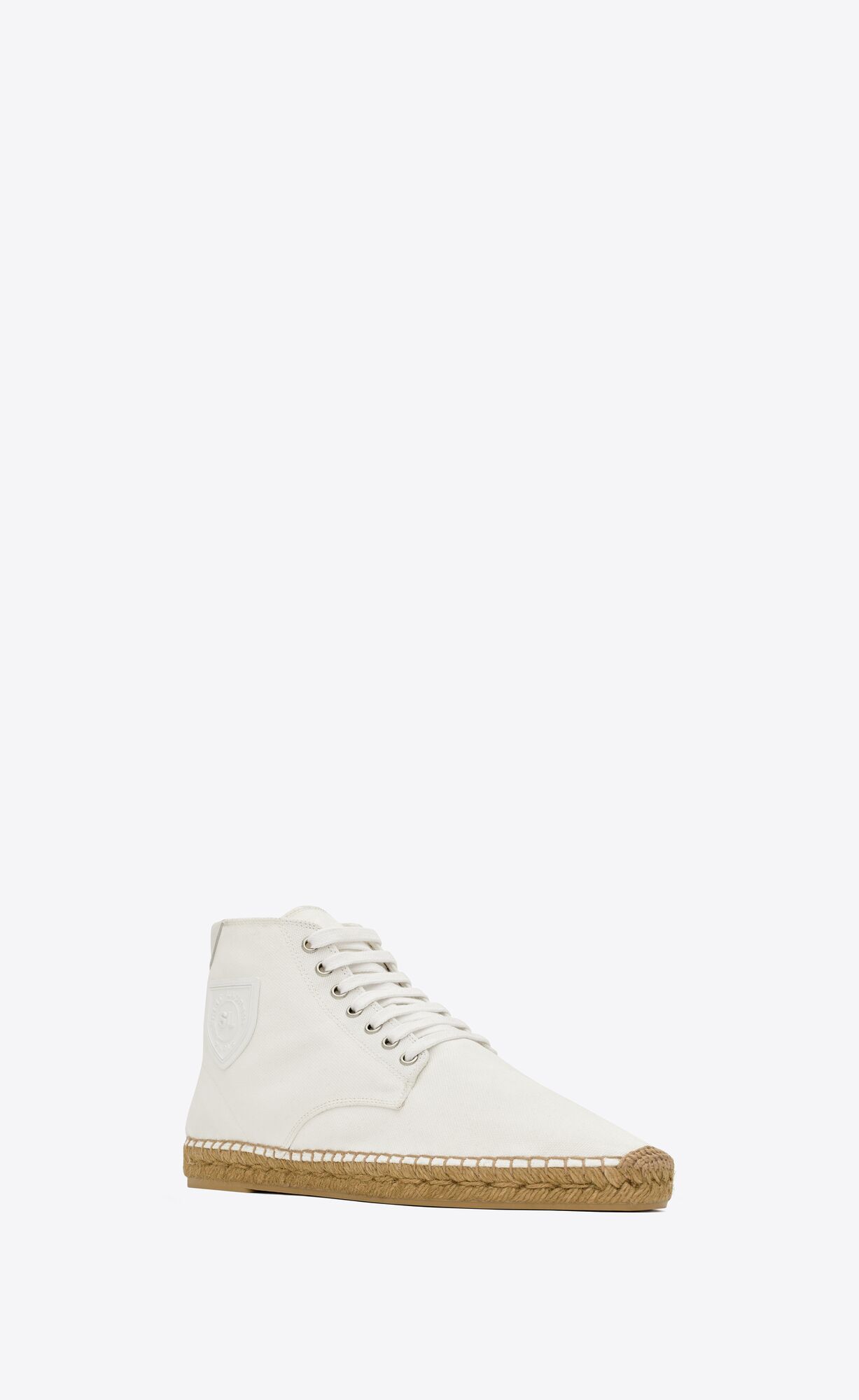 YSL Damon High-top Espadrilles In Platene Biele | 89702-GAST